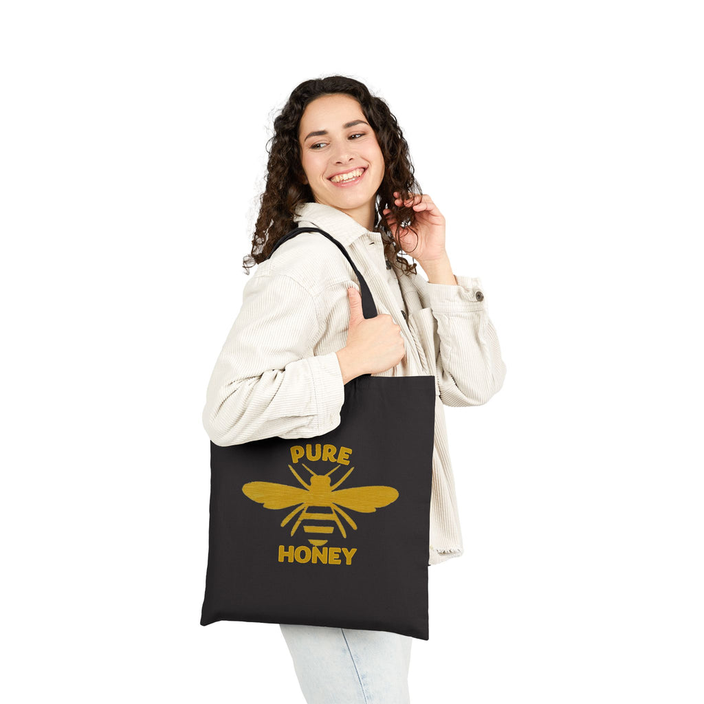 Pure Honey Bee Canvas Tote — Eco Grocery & Market Bag
