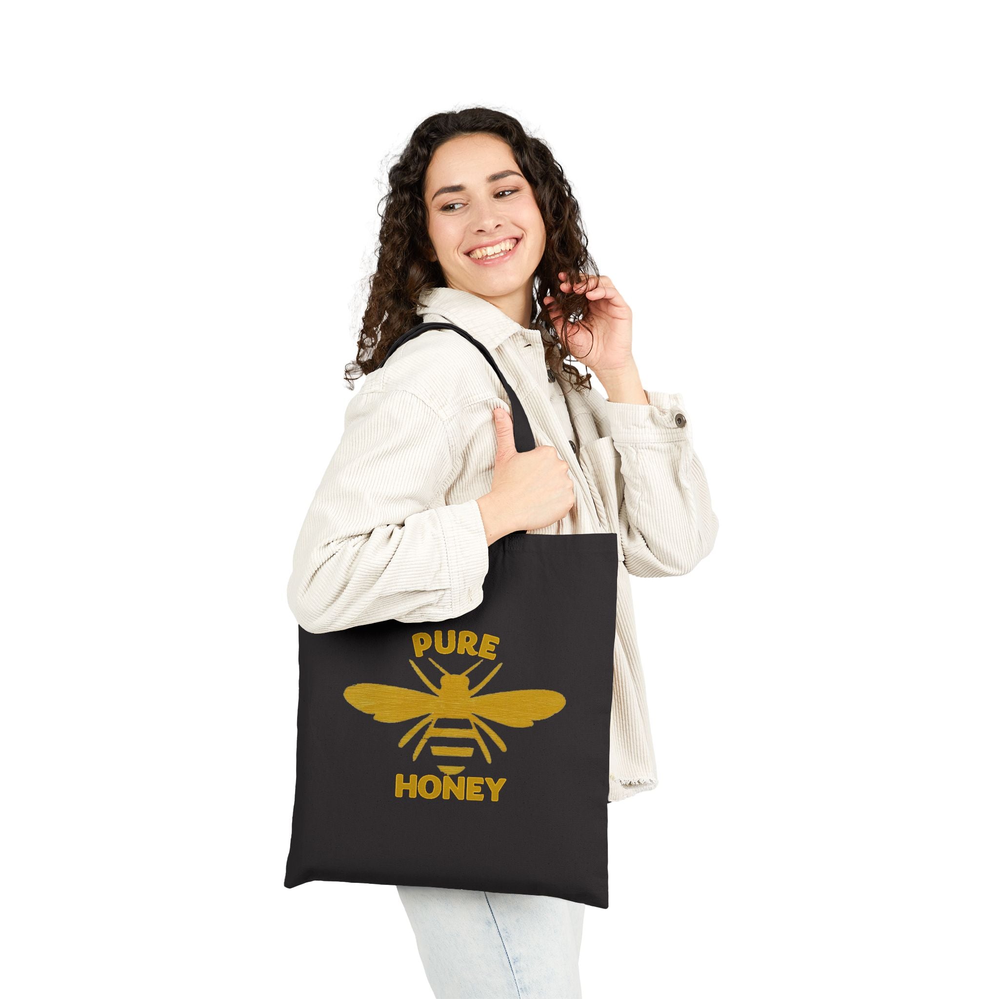 Pure Honey Bee Canvas Tote — Eco Grocery & Market Bag