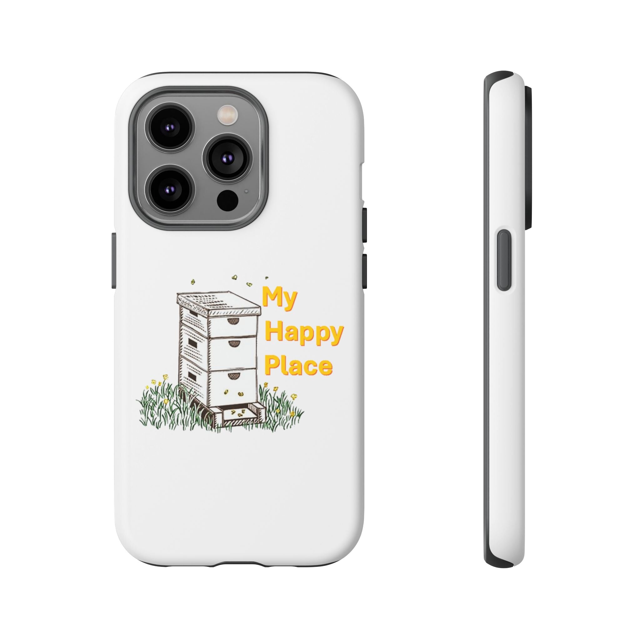 Phone Case — 'My Happy Place' Bee Hive Design Protective Cover