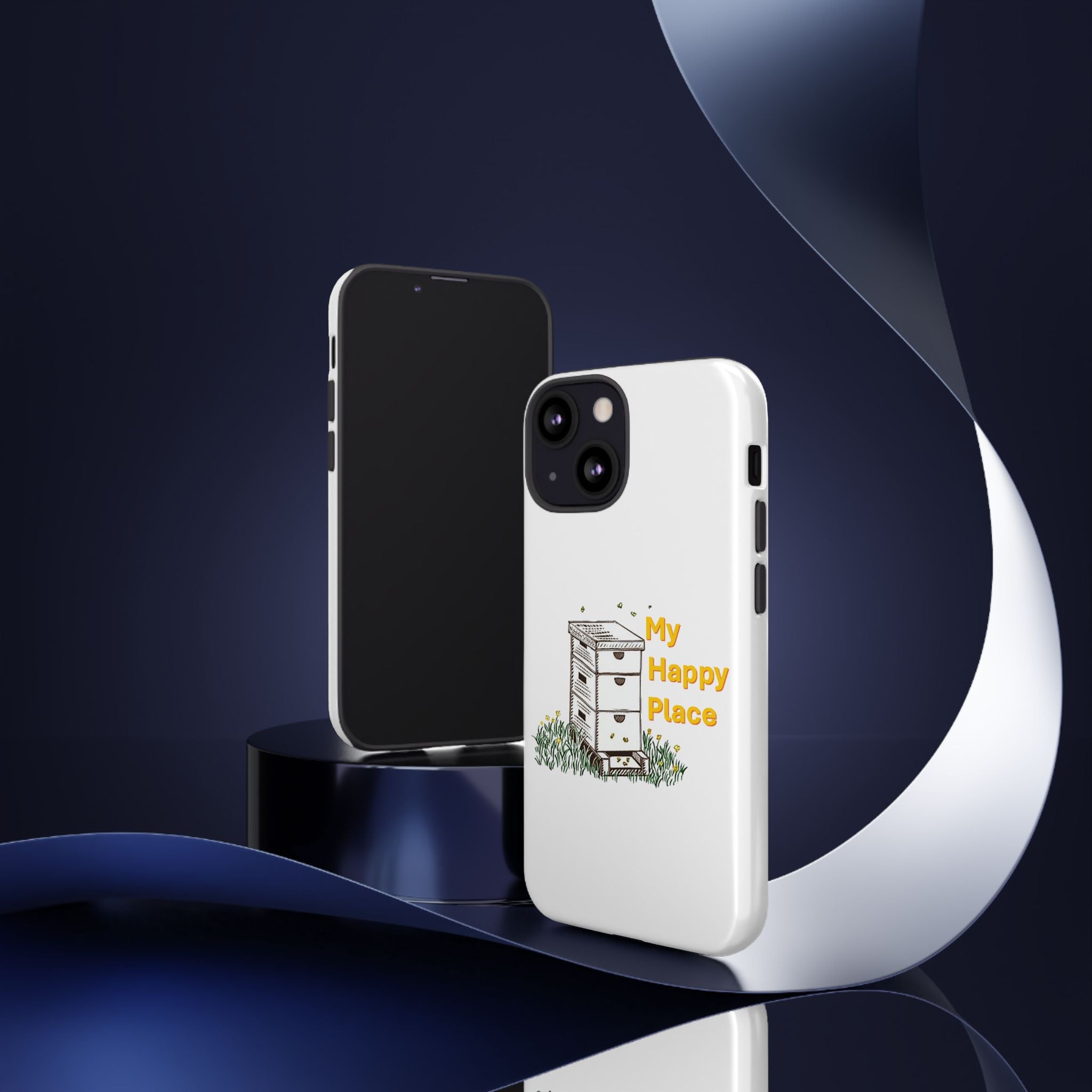 Phone Case — 'My Happy Place' Bee Hive Design Protective Cover