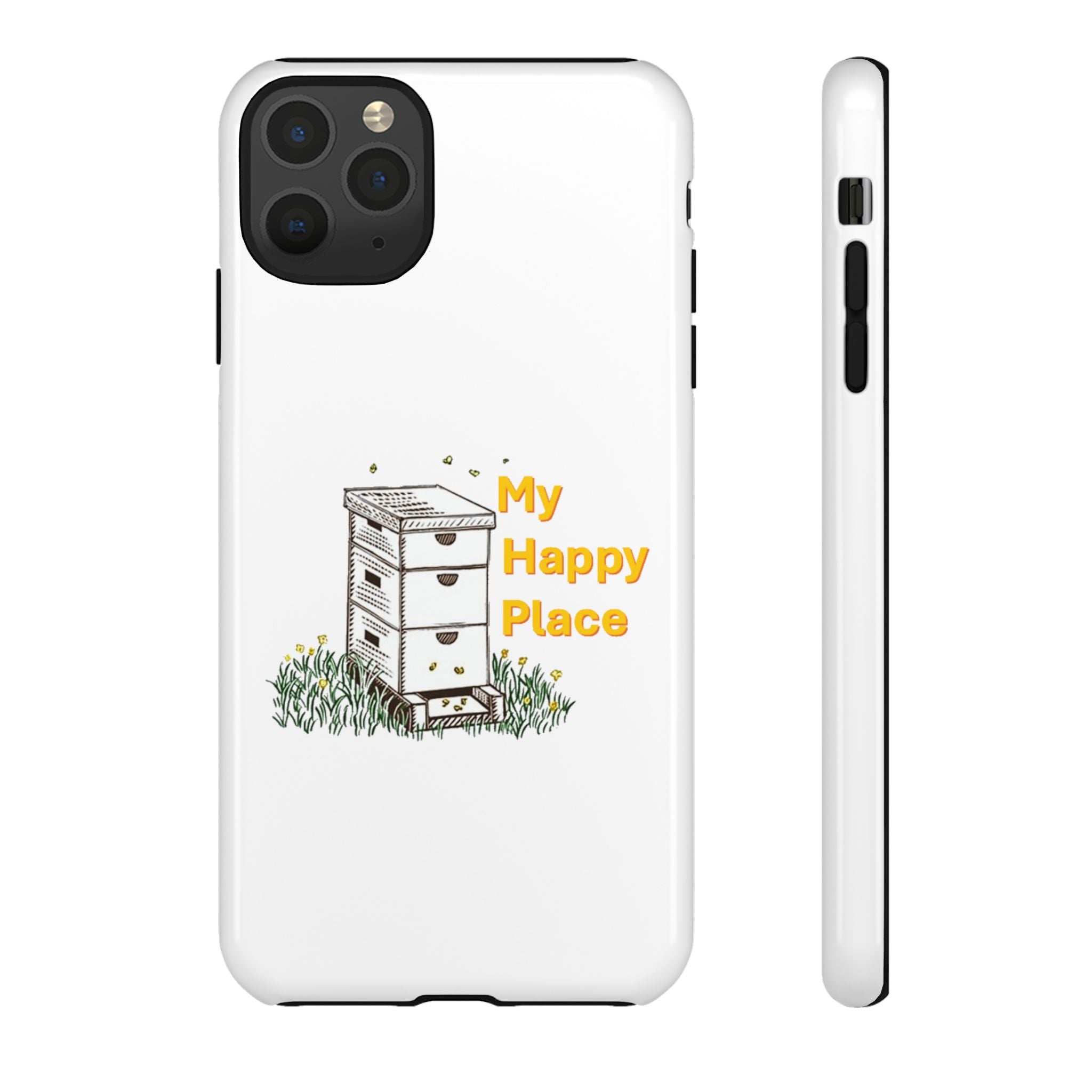 Phone Case — 'My Happy Place' Bee Hive Design Protective Cover