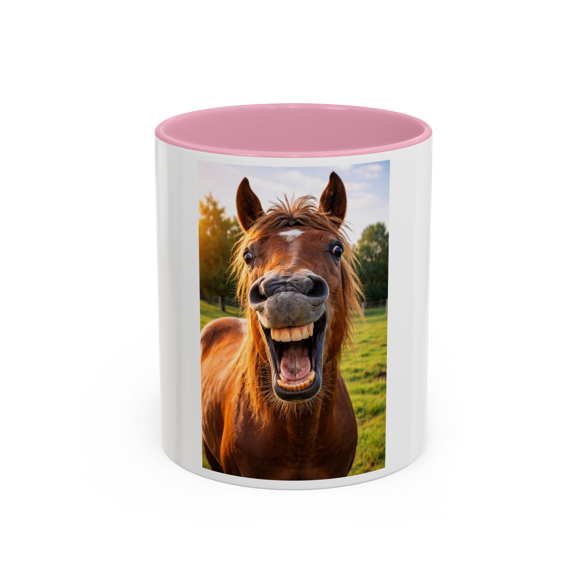 Funny Smiling Horse Coffee Mug – Cute Farm Animal 11oz/15oz Gift