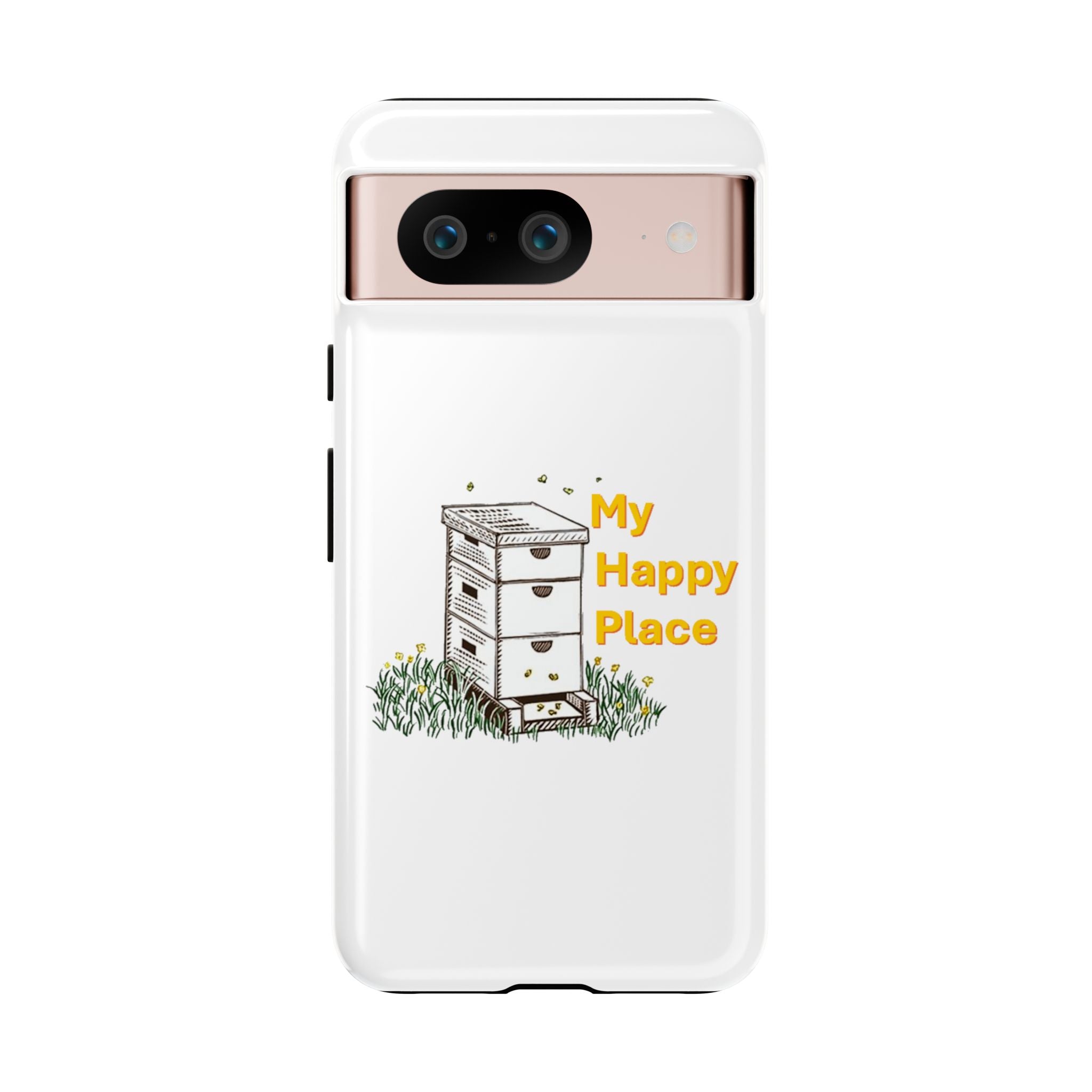 Phone Case — 'My Happy Place' Bee Hive Design Protective Cover