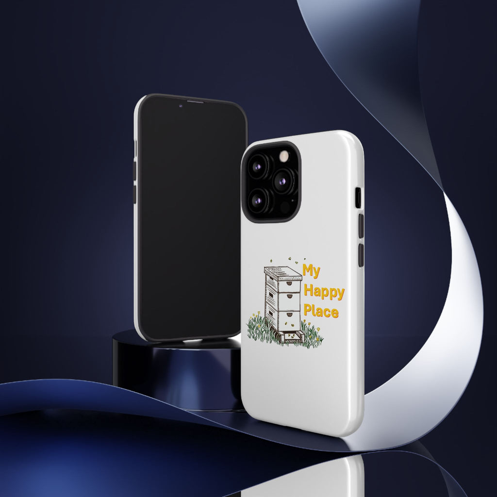 Phone Case — 'My Happy Place' Bee Hive Design Protective Cover