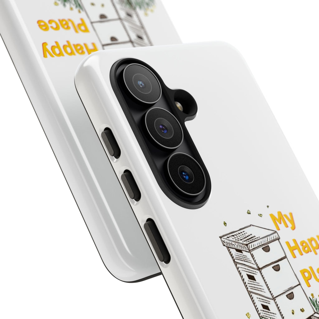 Phone Case — 'My Happy Place' Bee Hive Design Protective Cover