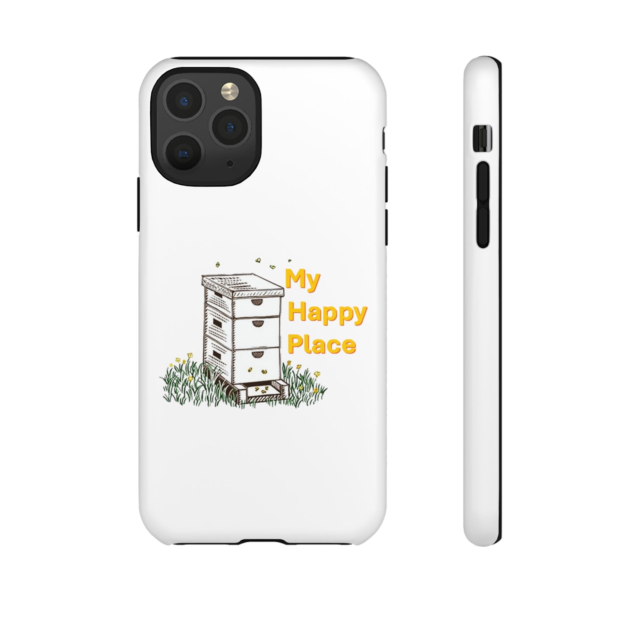 Phone Case — 'My Happy Place' Bee Hive Design Protective Cover