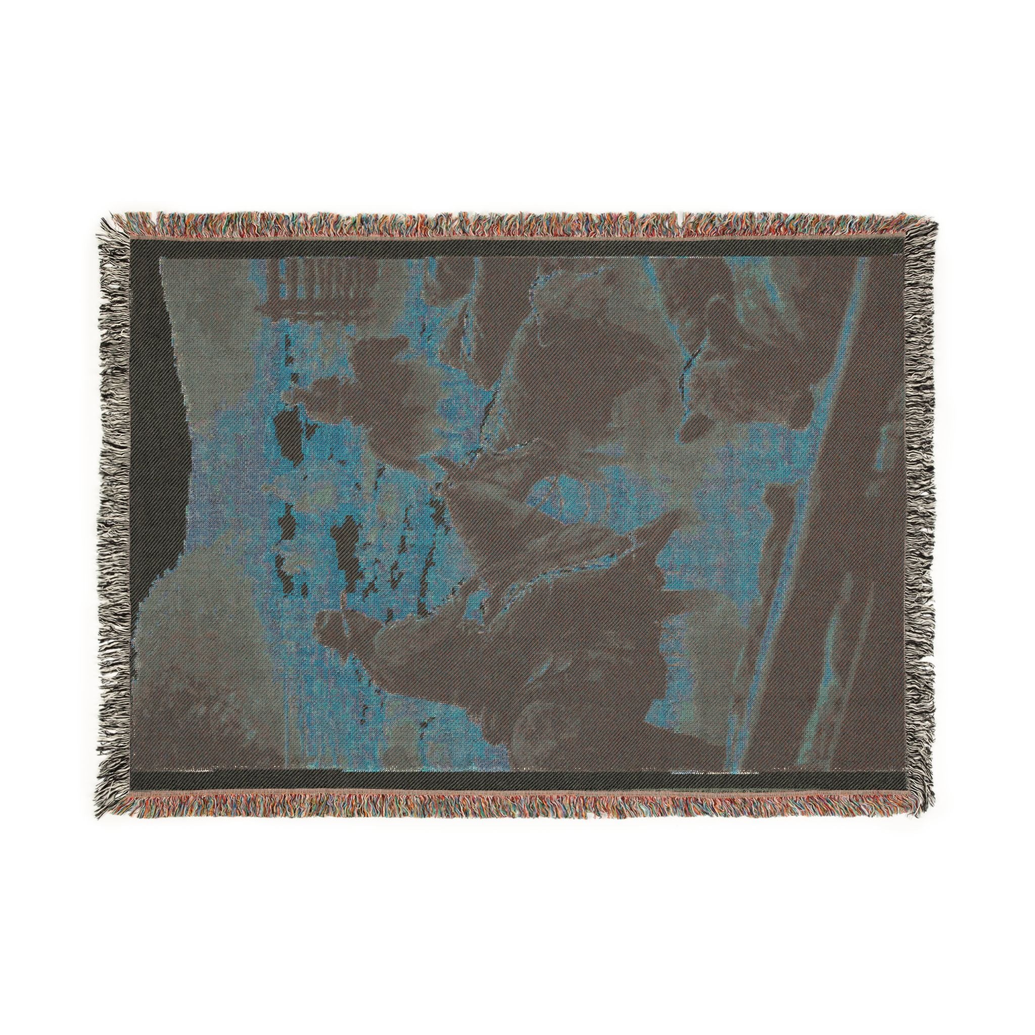 Rustic Old West Cowboys Woven Blanket — Vintage Throw
