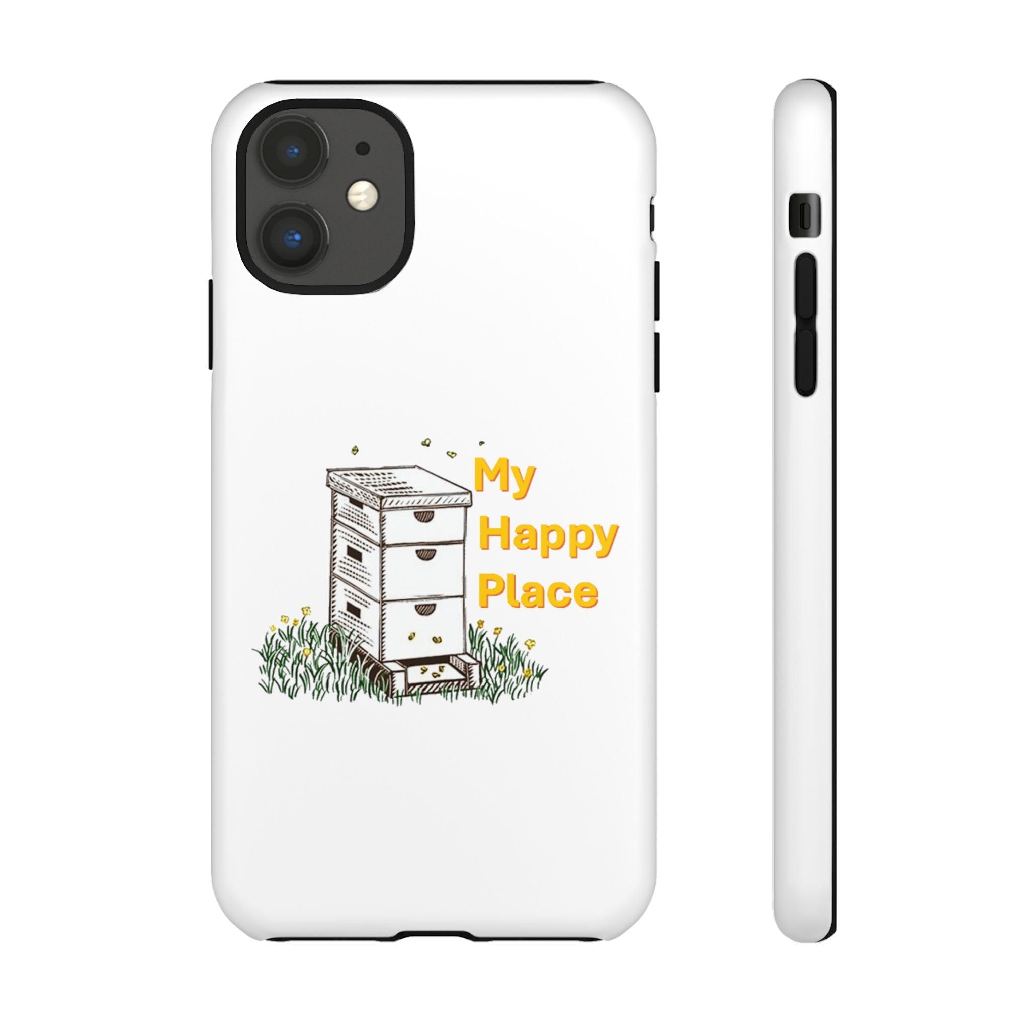 Phone Case — 'My Happy Place' Bee Hive Design Protective Cover