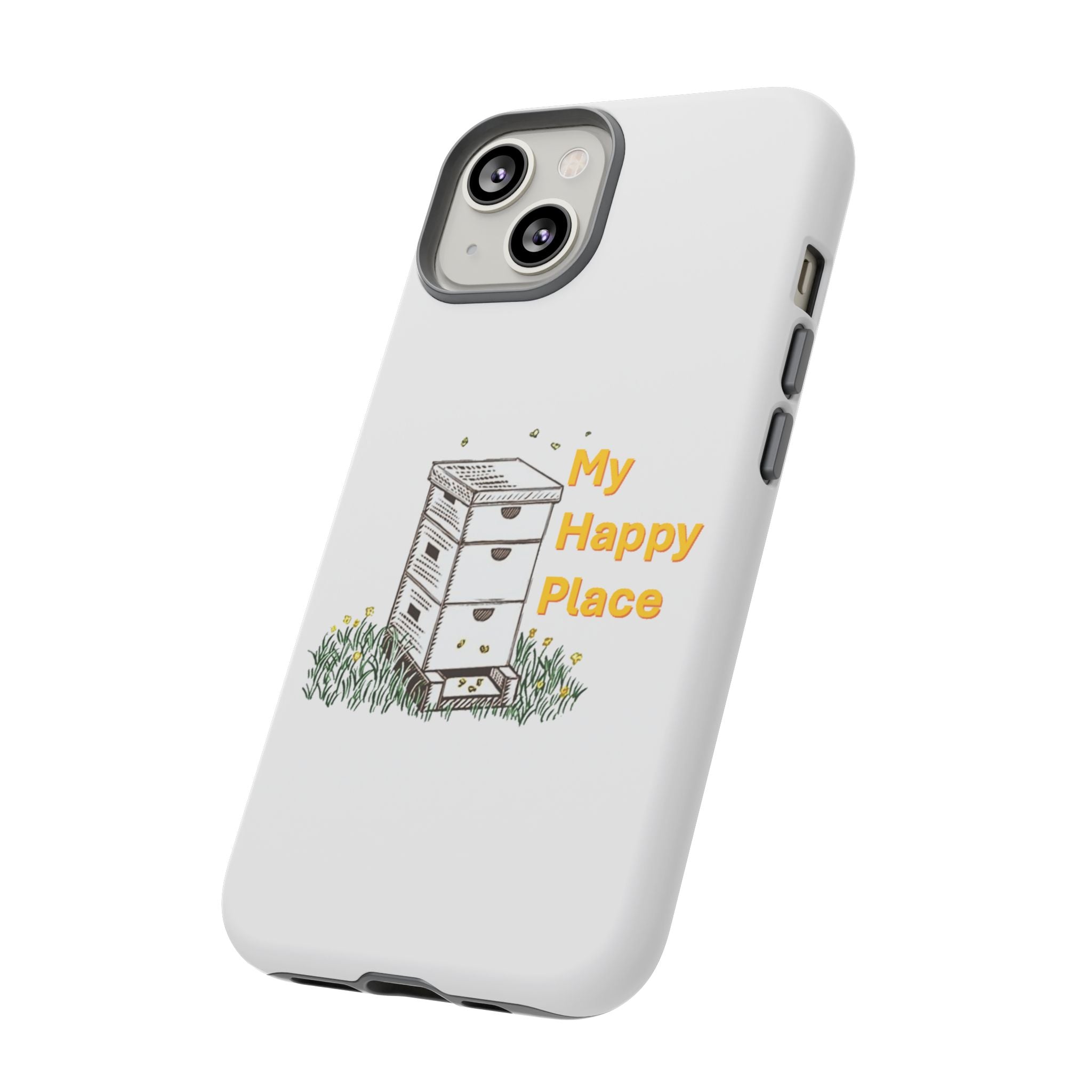 Phone Case — 'My Happy Place' Bee Hive Design Protective Cover