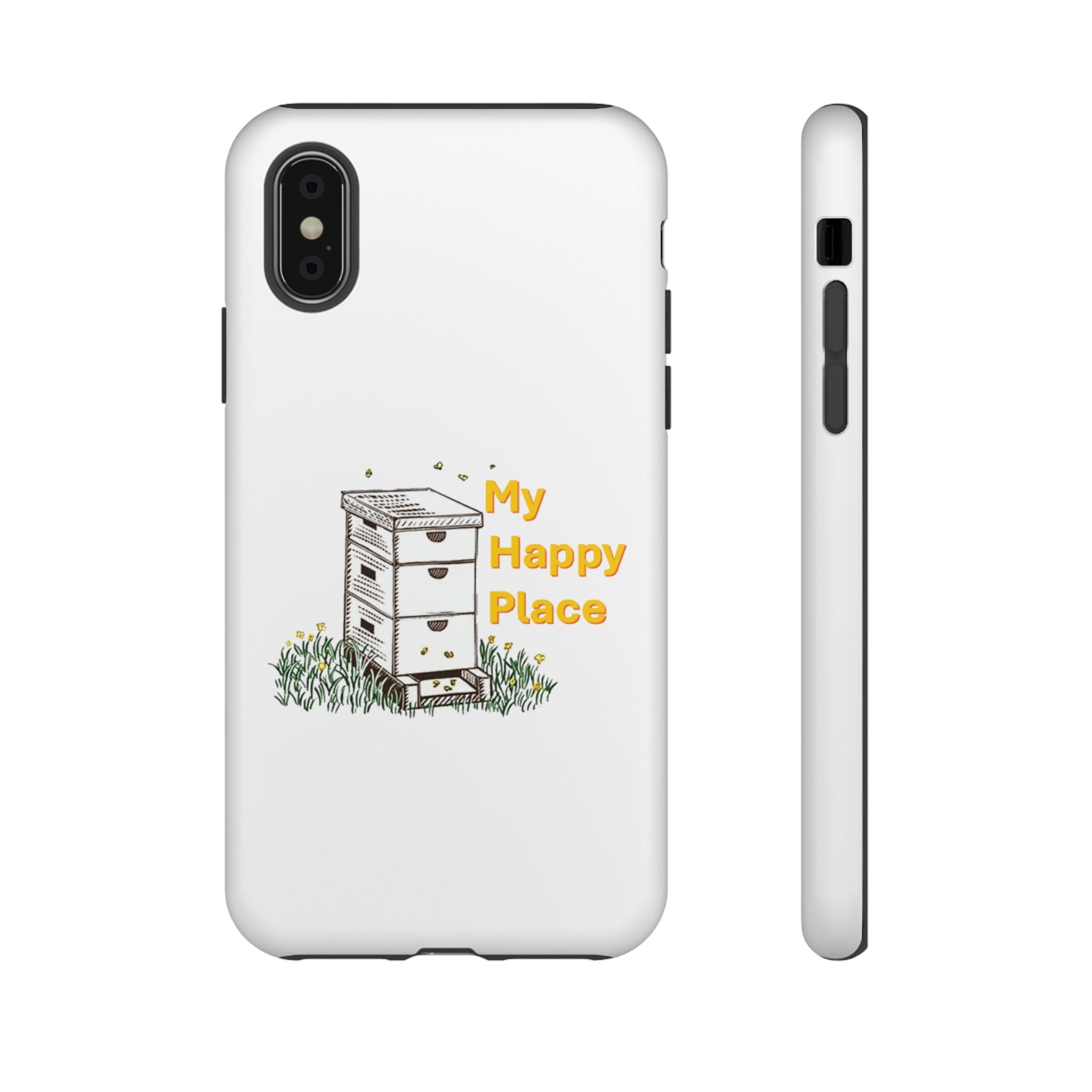Phone Case — 'My Happy Place' Bee Hive Design Protective Cover