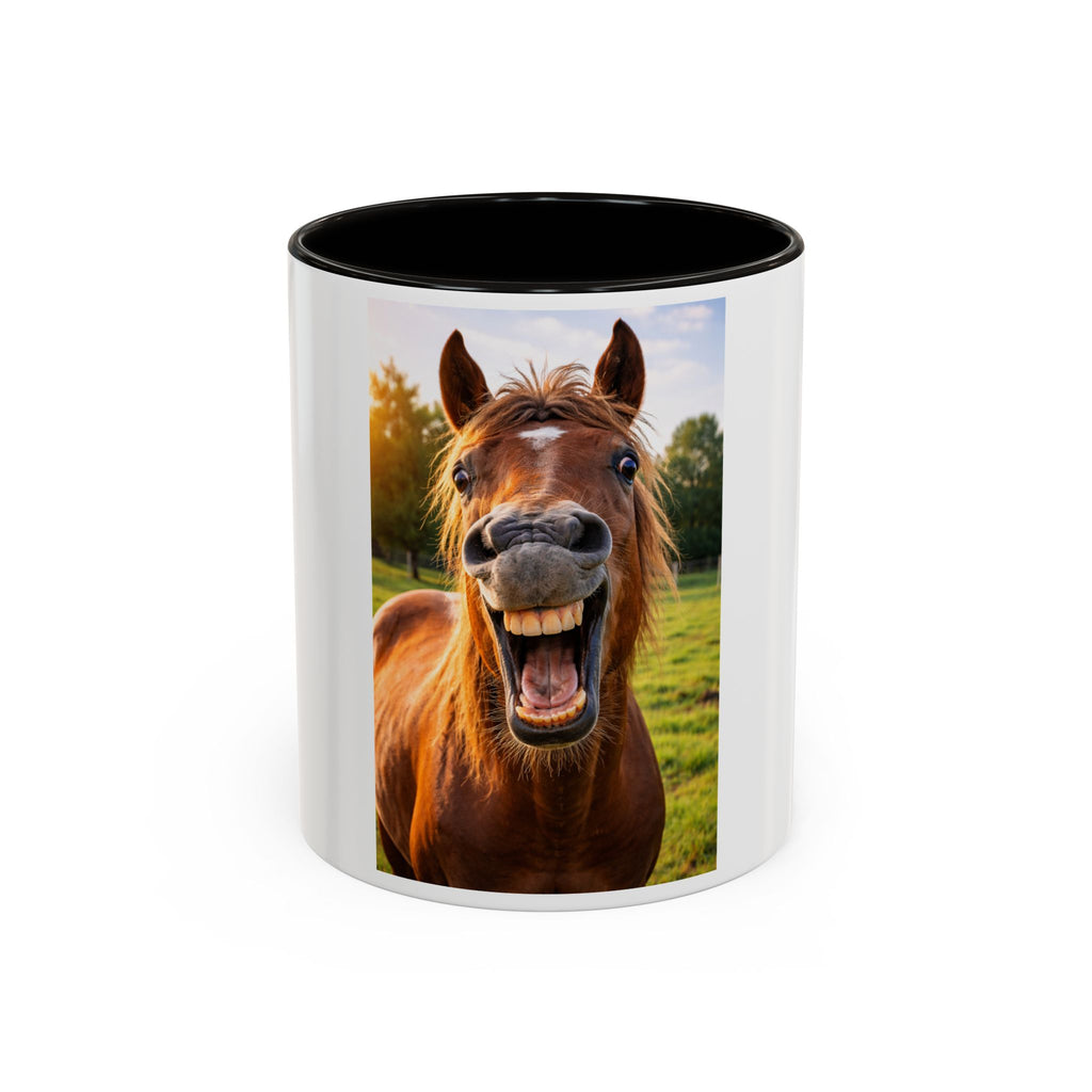 Funny Smiling Horse Coffee Mug – Cute Farm Animal 11oz/15oz Gift