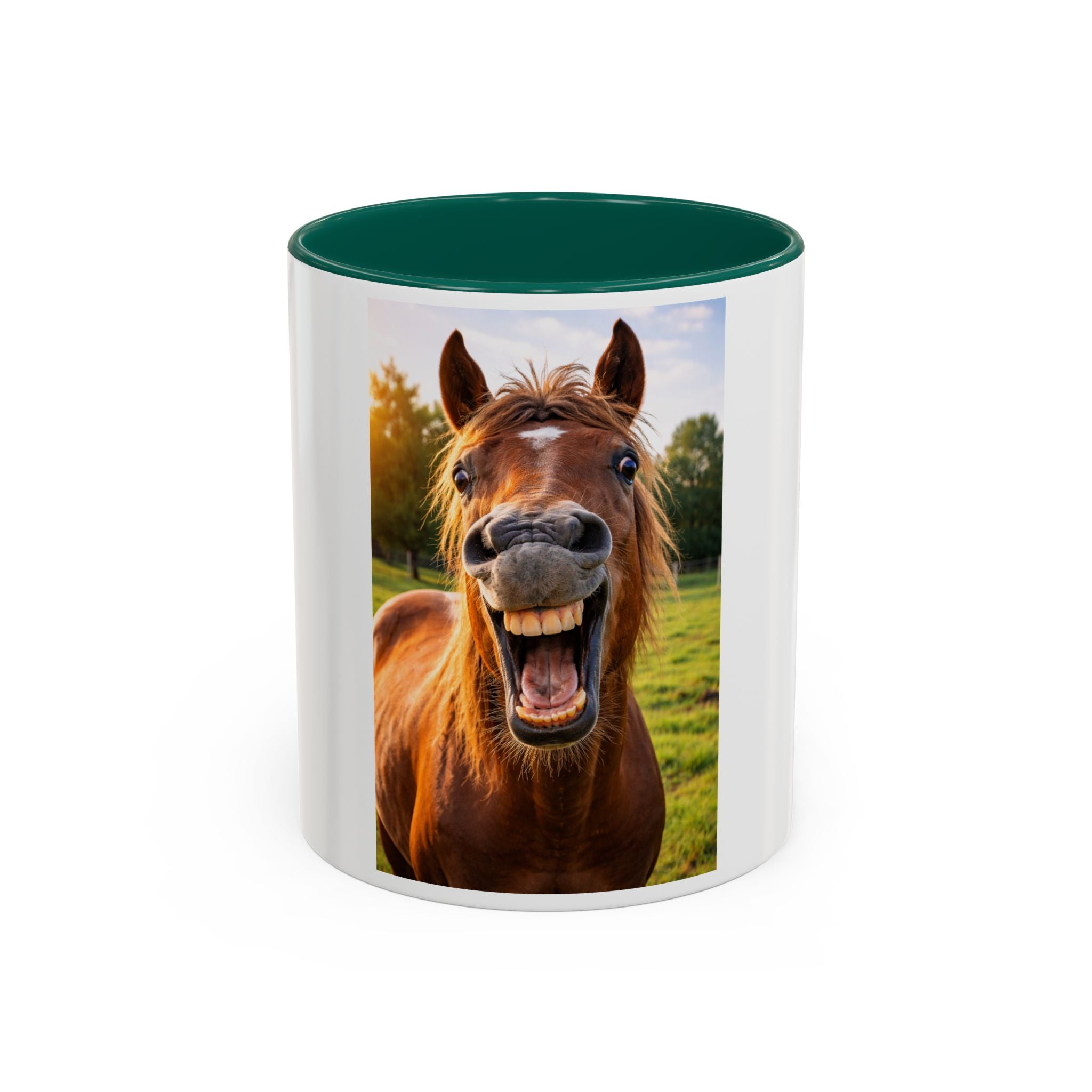 Funny Smiling Horse Coffee Mug – Cute Farm Animal 11oz/15oz Gift