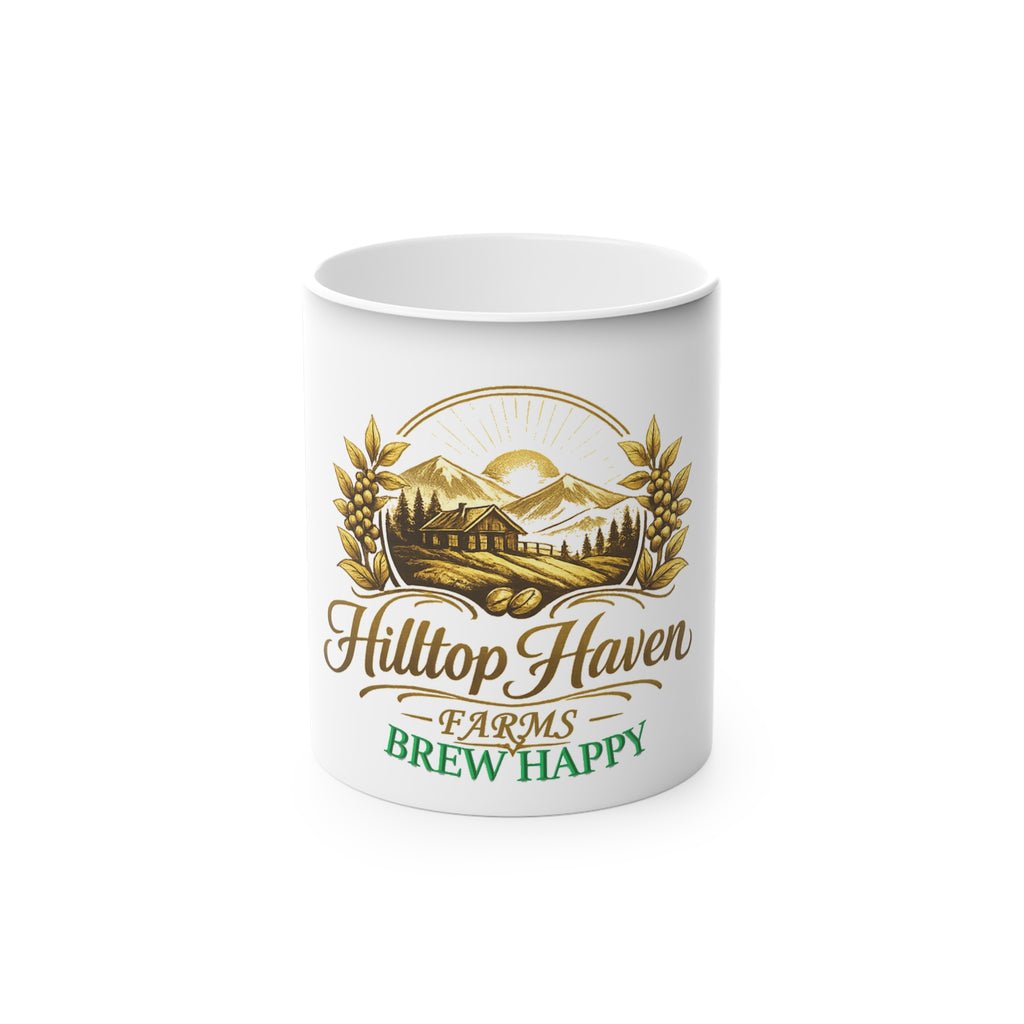 Hilltop Haven Farms Magic Mug — “Brew Happy” Farmhouse Coffee Cup