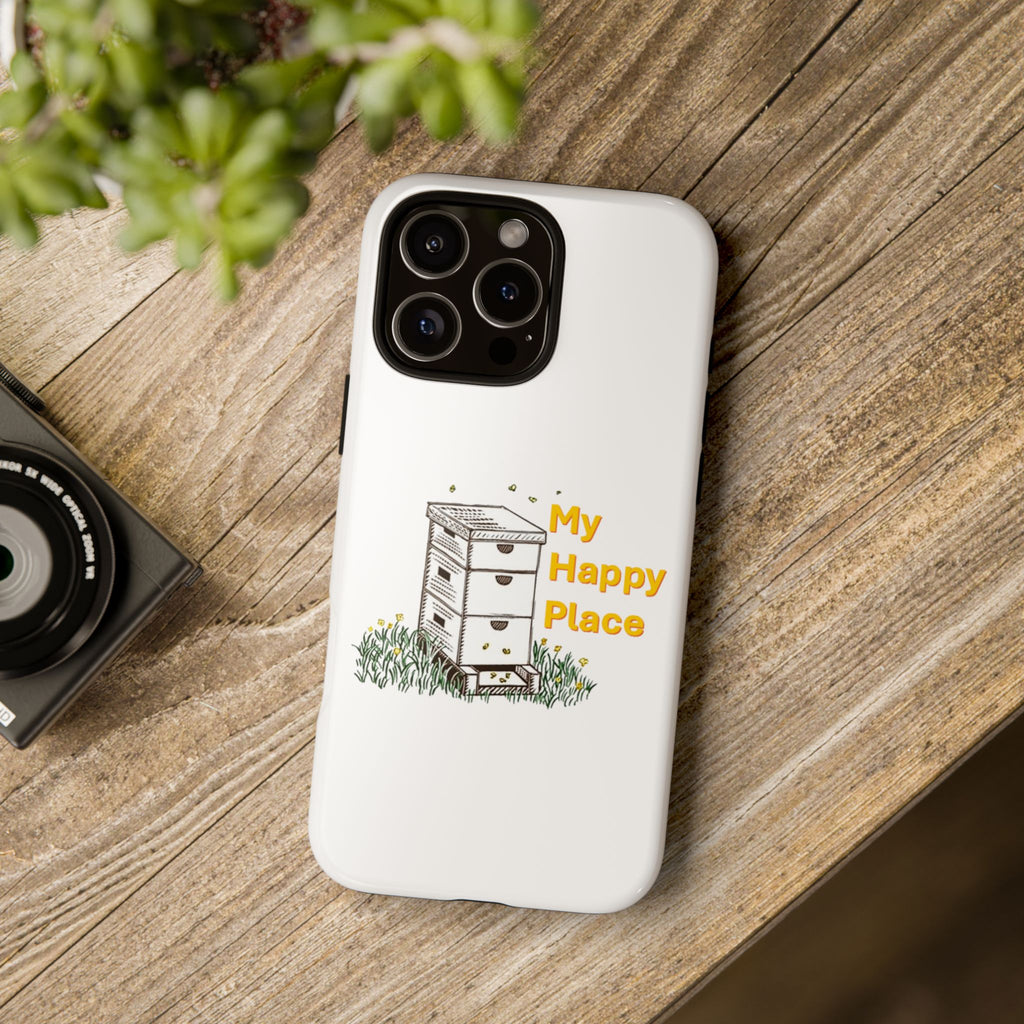 Phone Case — 'My Happy Place' Bee Hive Design Protective Cover