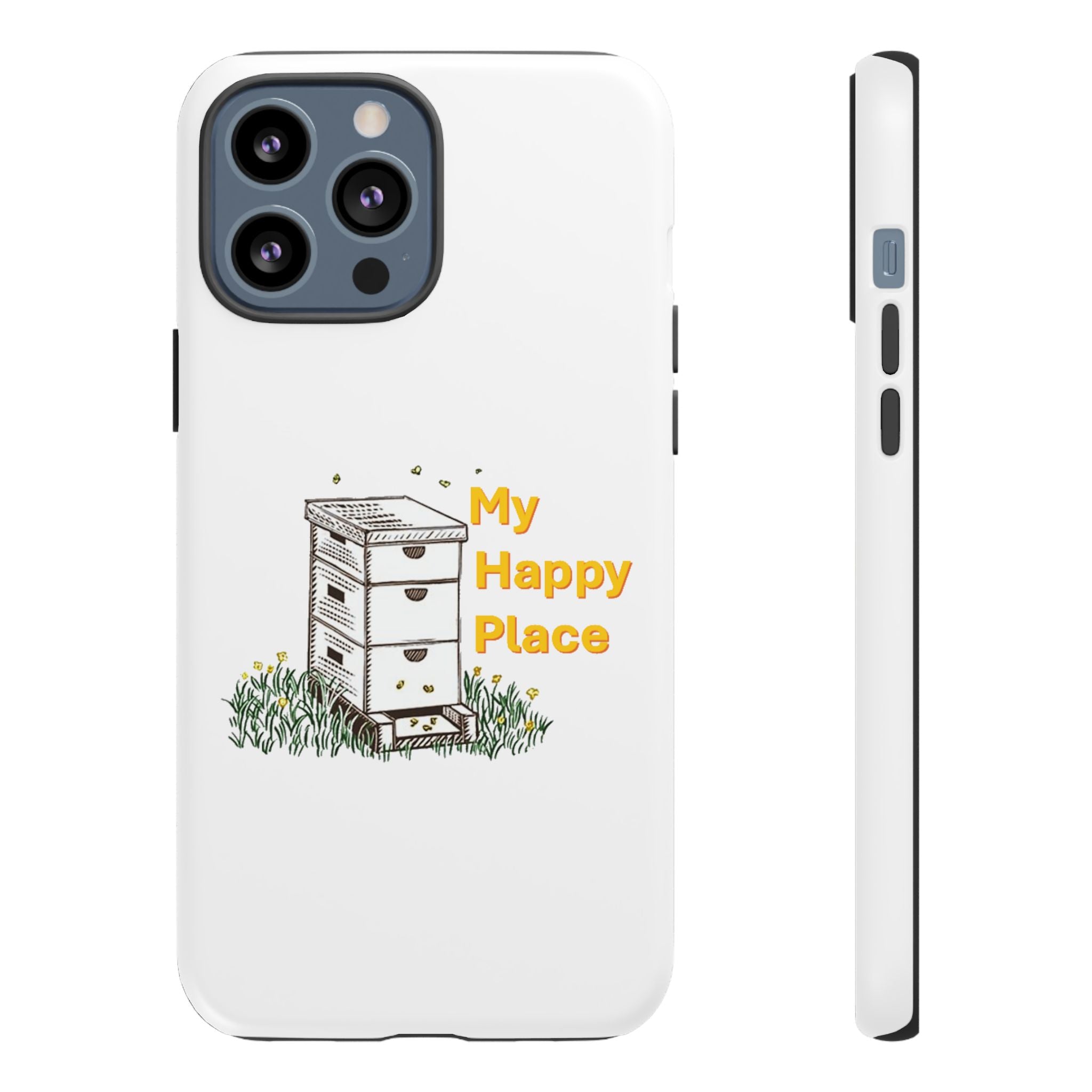 Phone Case — 'My Happy Place' Bee Hive Design Protective Cover