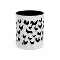 Chickens Silhouette Accent Coffee Mug – Black Hen Pattern (11/15 oz)