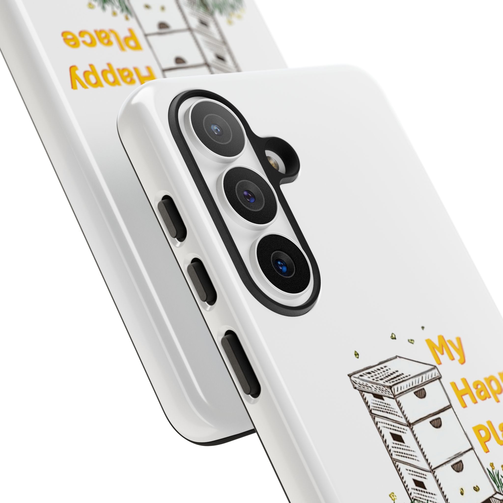 Phone Case — 'My Happy Place' Bee Hive Design Protective Cover