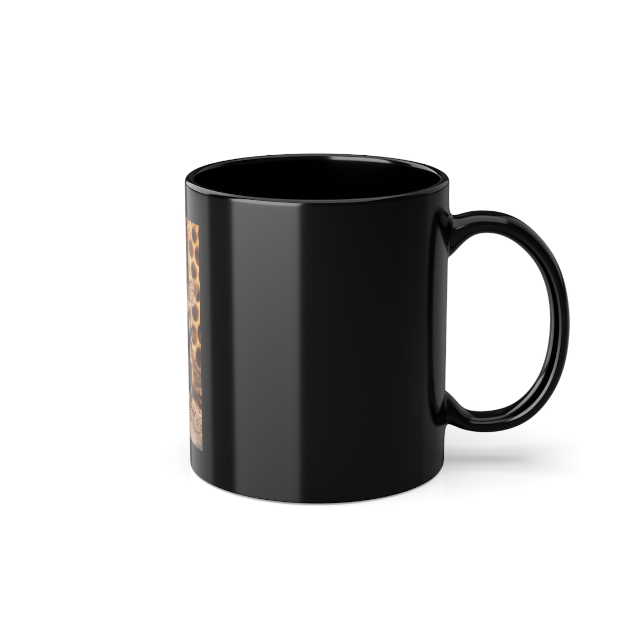 Guard Bee Black Coffee Mug — 11oz Funny Security Bee Design