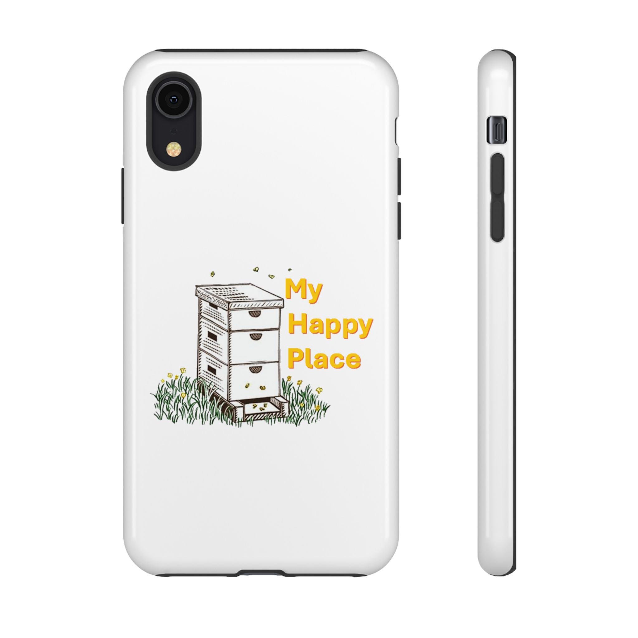 Phone Case — 'My Happy Place' Bee Hive Design Protective Cover