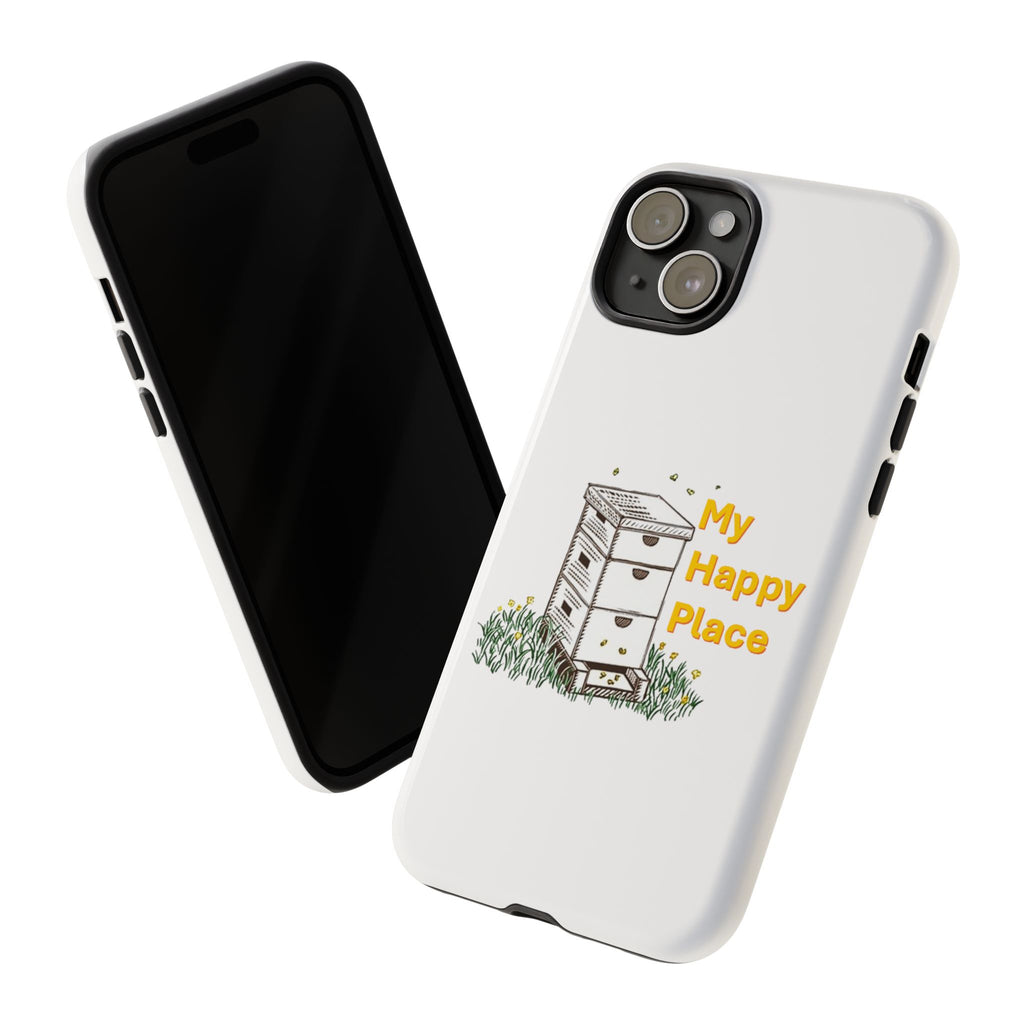 Phone Case — 'My Happy Place' Bee Hive Design Protective Cover