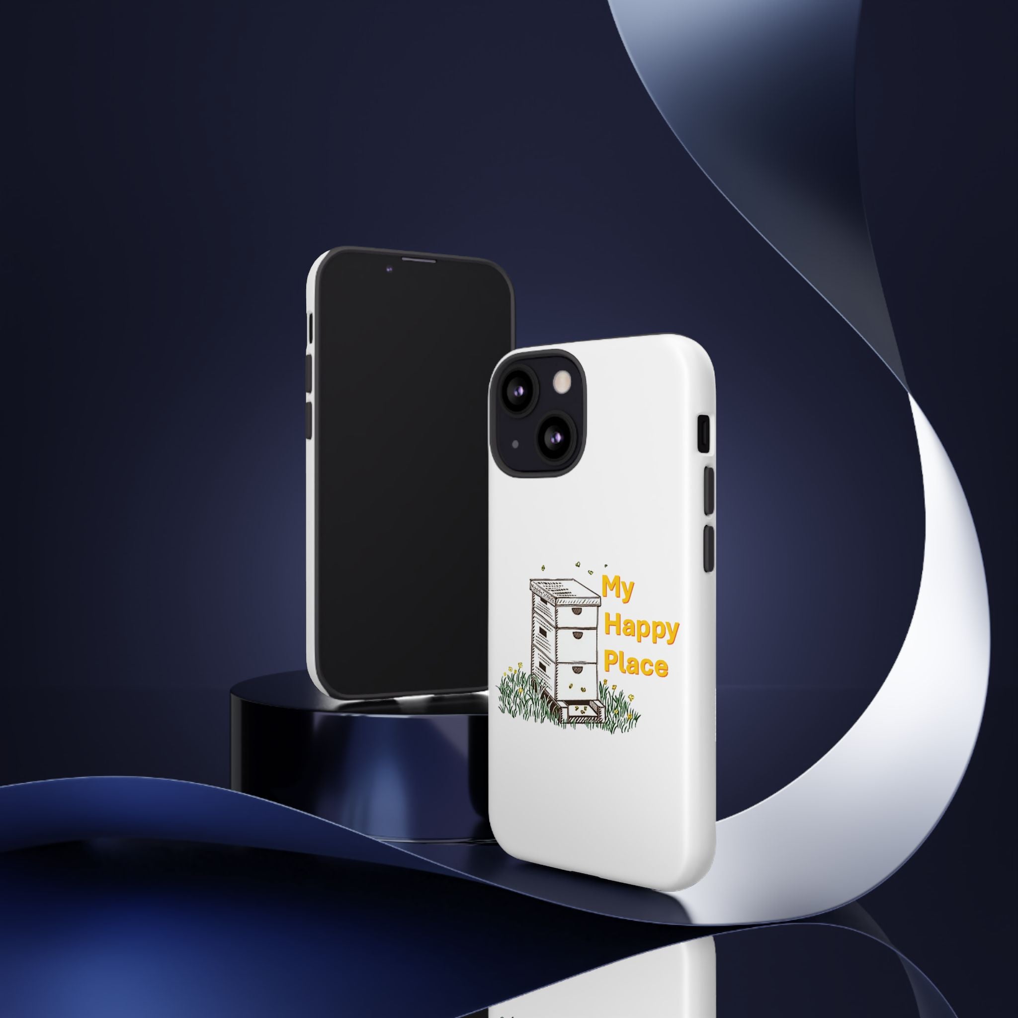Phone Case — 'My Happy Place' Bee Hive Design Protective Cover
