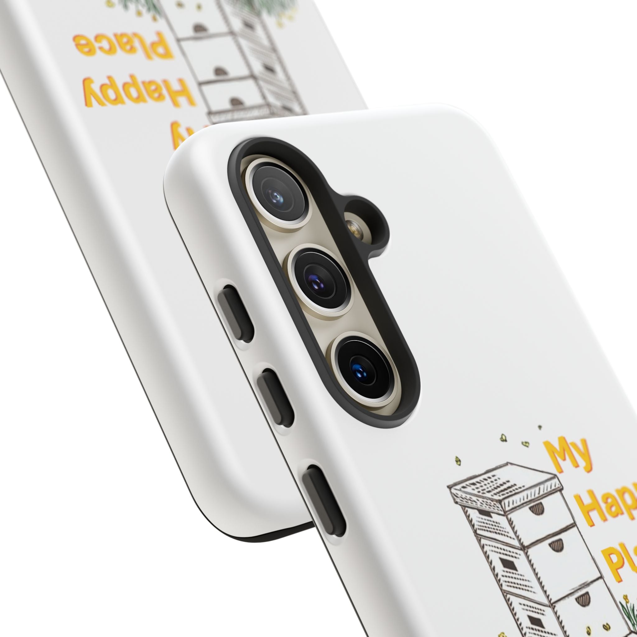 Phone Case — 'My Happy Place' Bee Hive Design Protective Cover