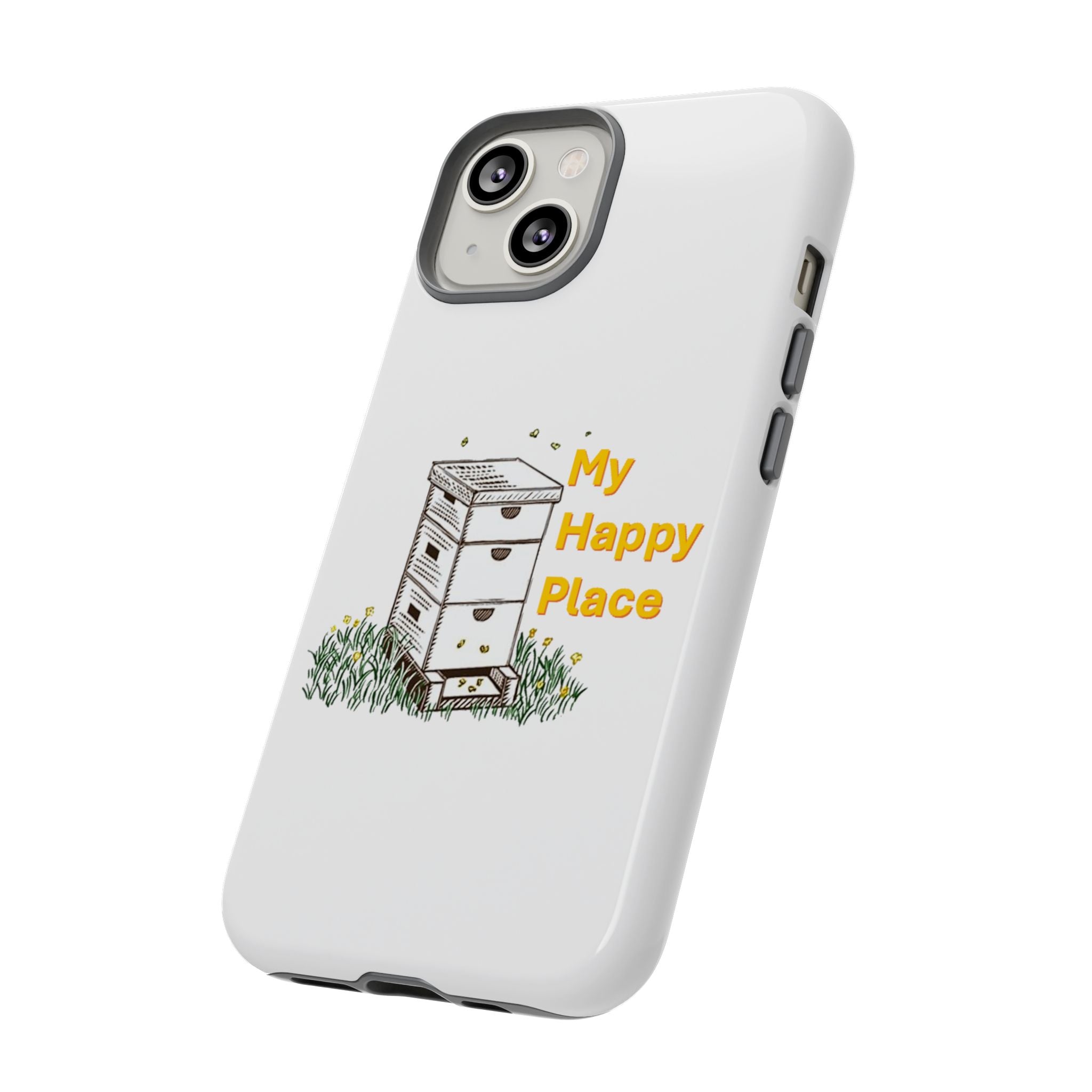 Phone Case — 'My Happy Place' Bee Hive Design Protective Cover