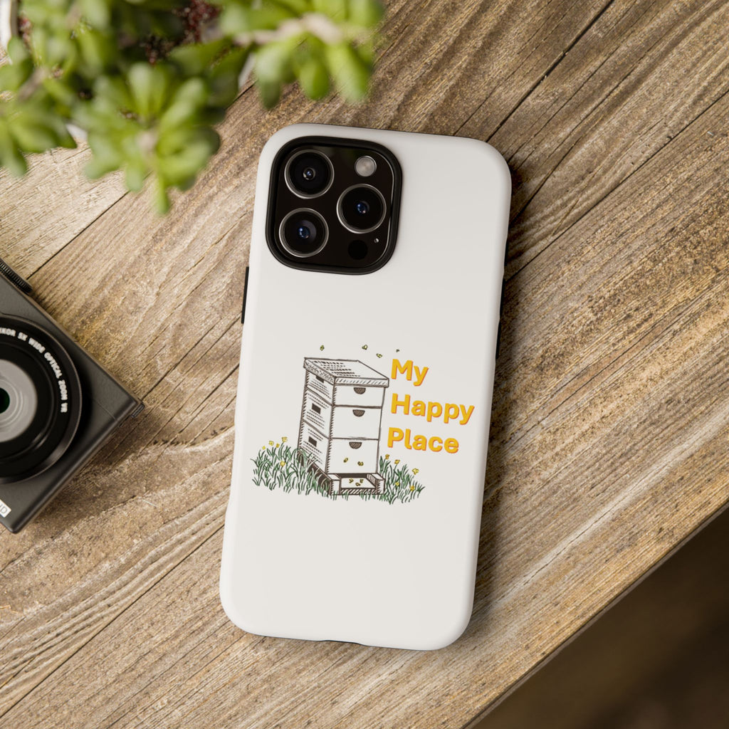Phone Case — 'My Happy Place' Bee Hive Design Protective Cover