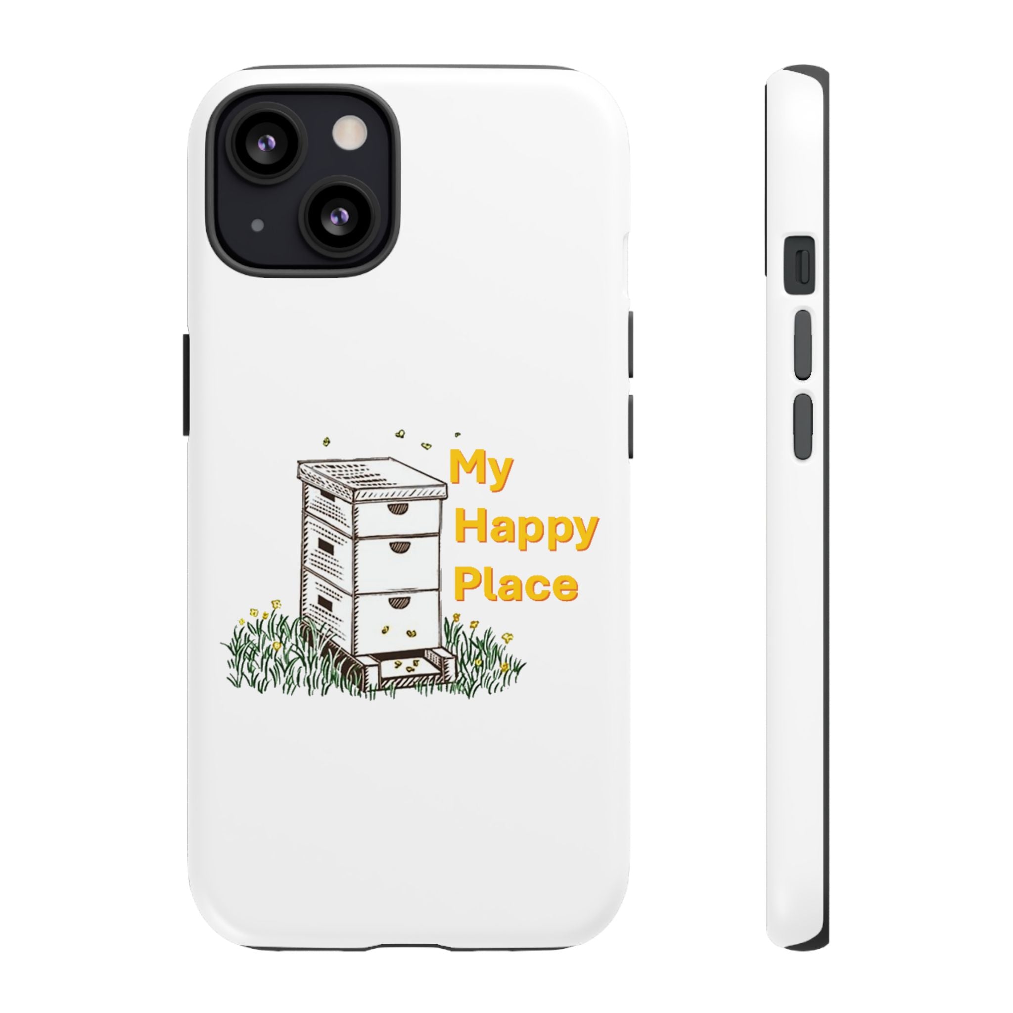 Phone Case — 'My Happy Place' Bee Hive Design Protective Cover