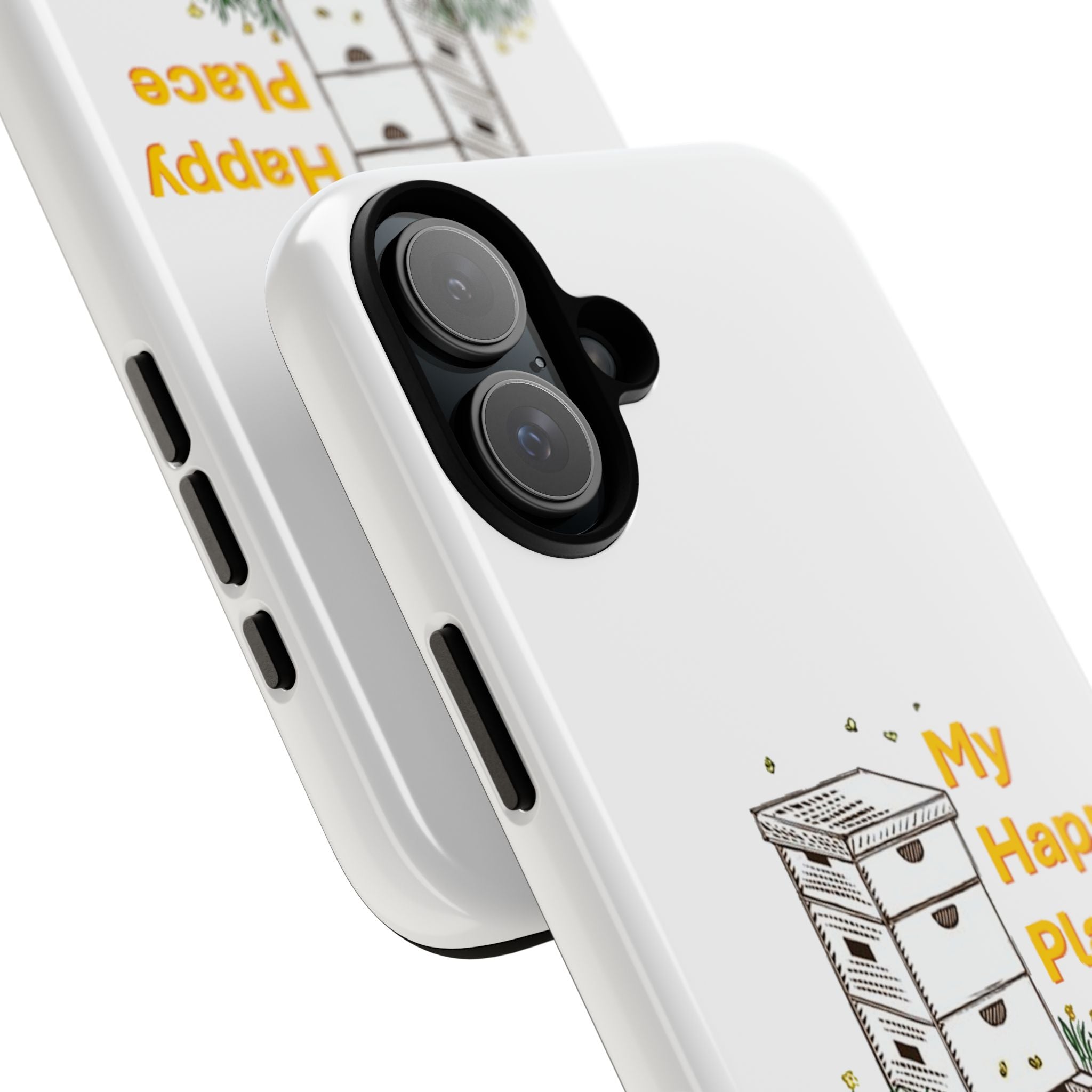 Phone Case — 'My Happy Place' Bee Hive Design Protective Cover