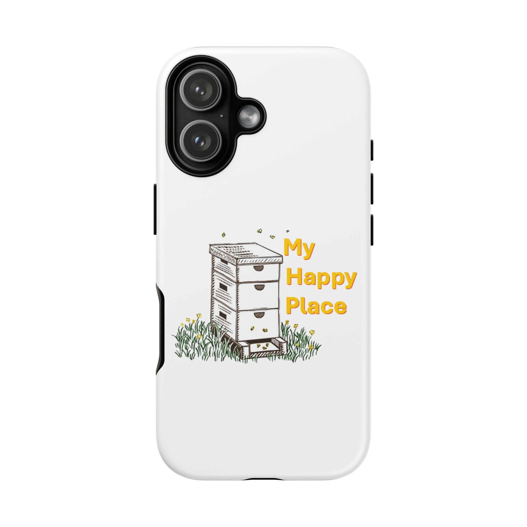 Phone Case — 'My Happy Place' Bee Hive Design Protective Cover