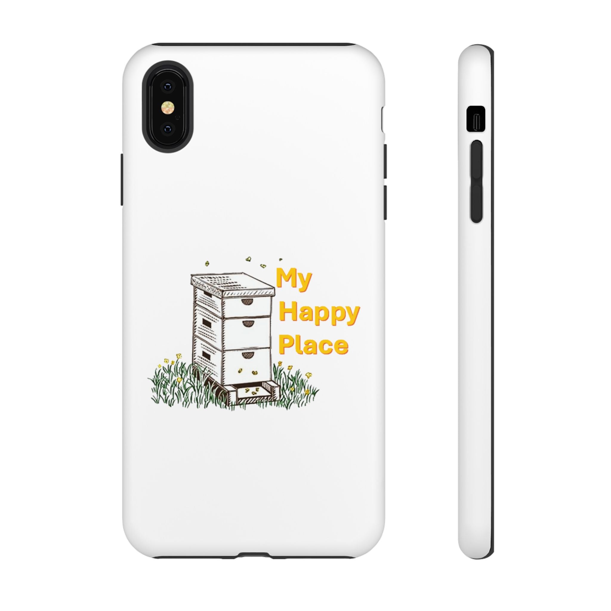 Phone Case — 'My Happy Place' Bee Hive Design Protective Cover
