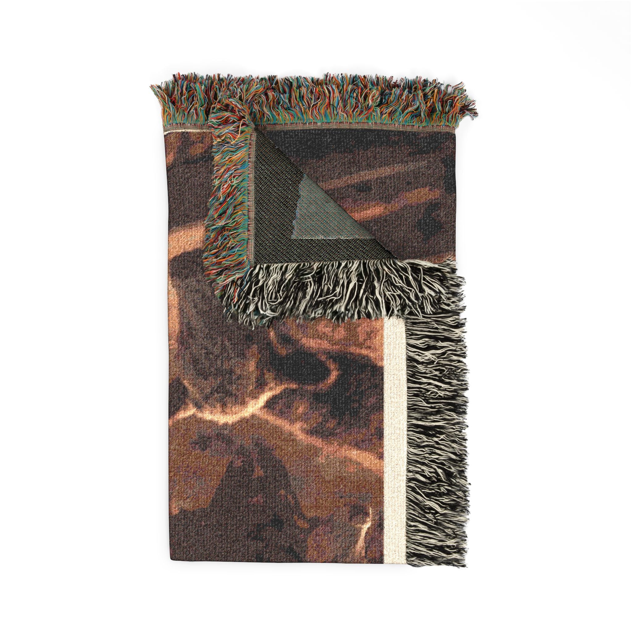 Rustic Old West Cowboys Woven Blanket — Vintage Throw
