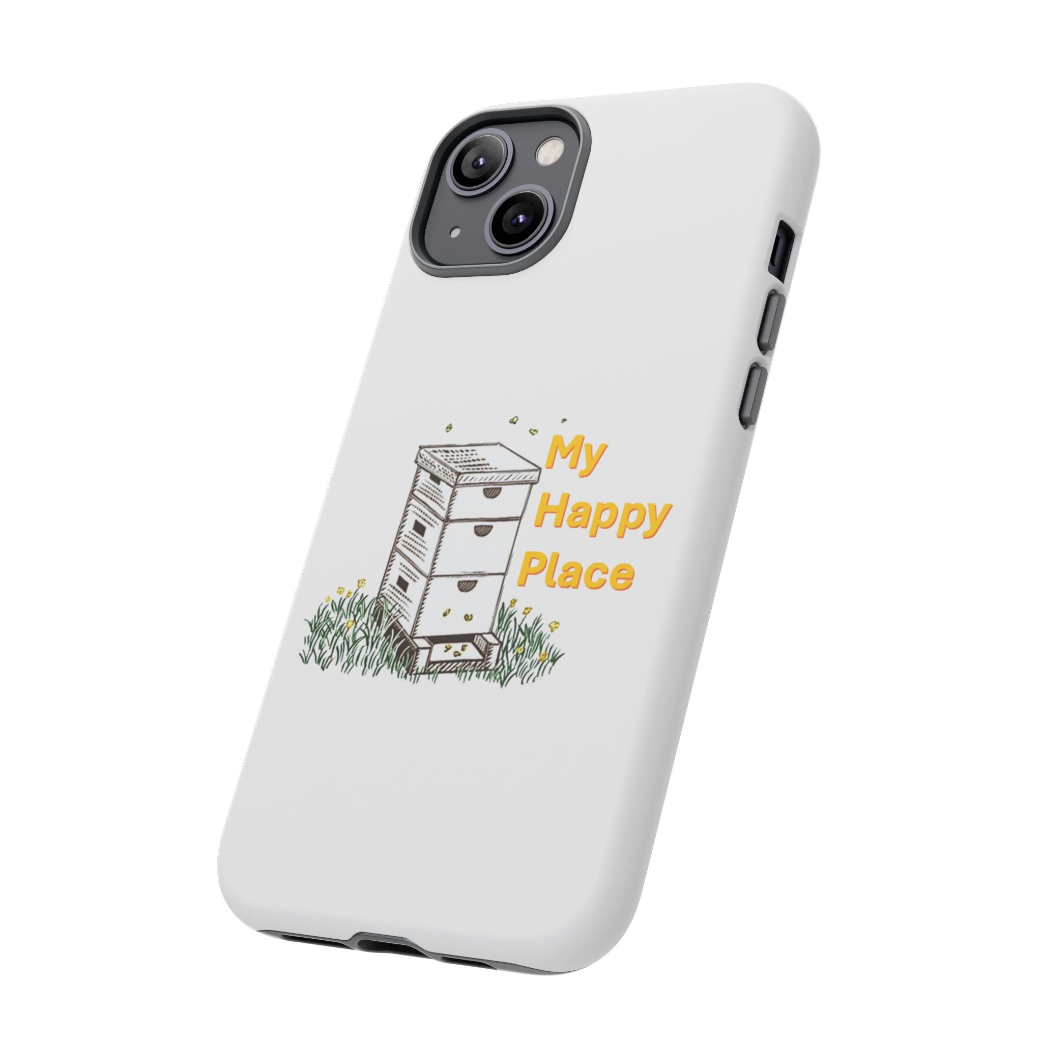Phone Case — 'My Happy Place' Bee Hive Design Protective Cover