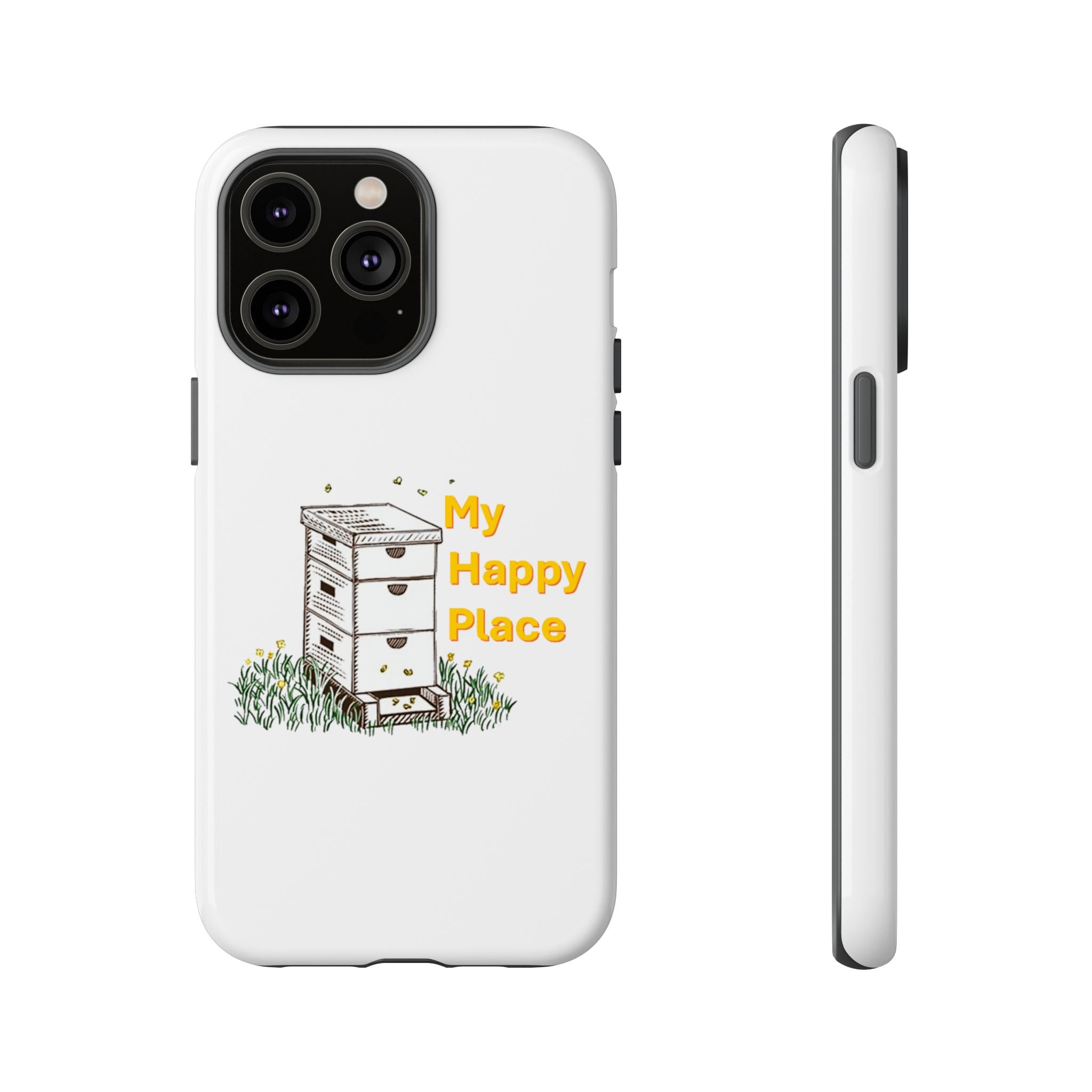 Phone Case — 'My Happy Place' Bee Hive Design Protective Cover