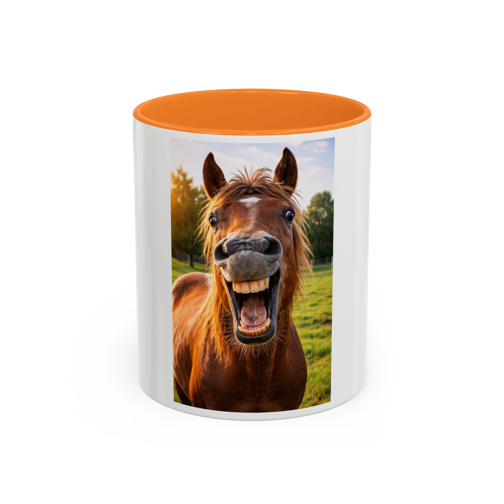 Funny Smiling Horse Coffee Mug – Cute Farm Animal 11oz/15oz Gift
