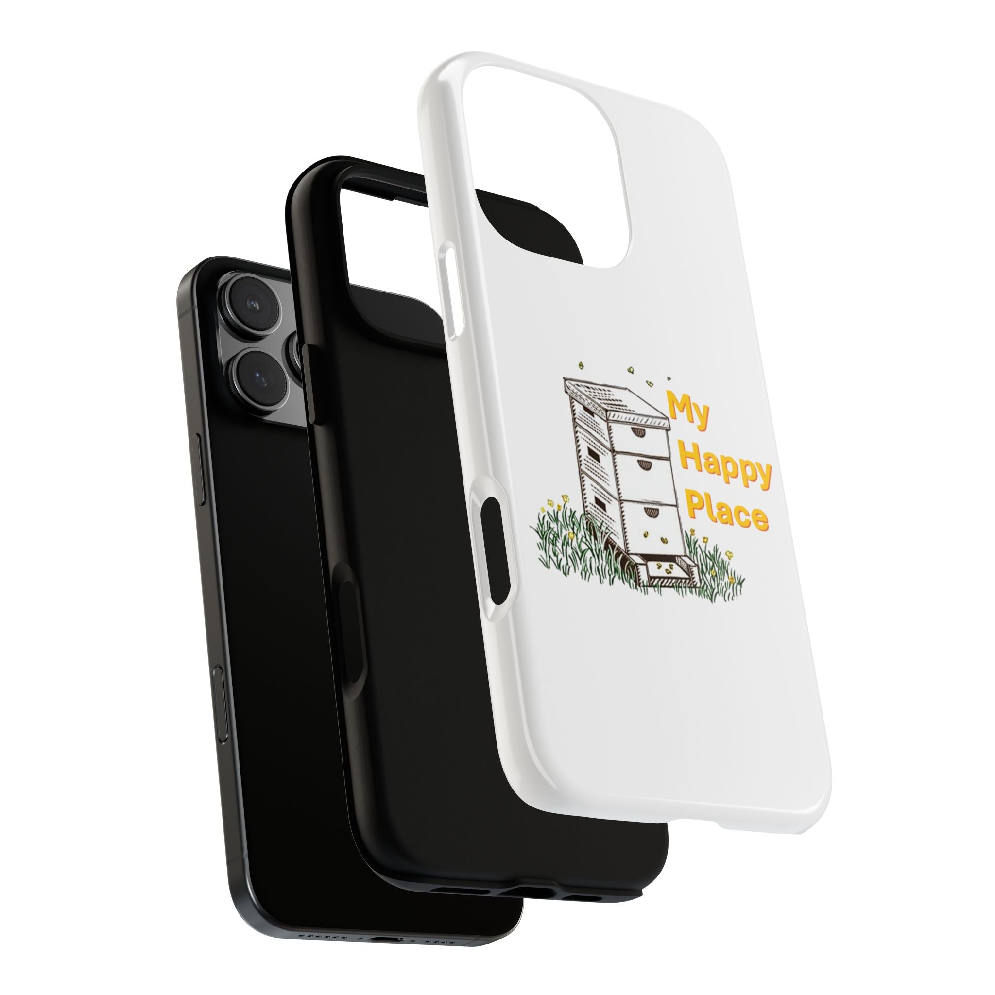 Phone Case — 'My Happy Place' Bee Hive Design Protective Cover