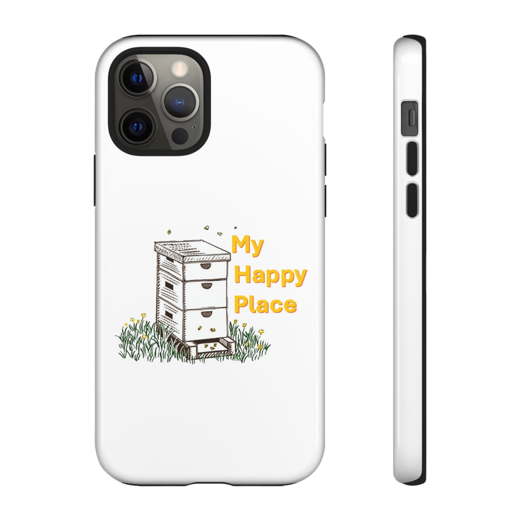 Phone Case — 'My Happy Place' Bee Hive Design Protective Cover