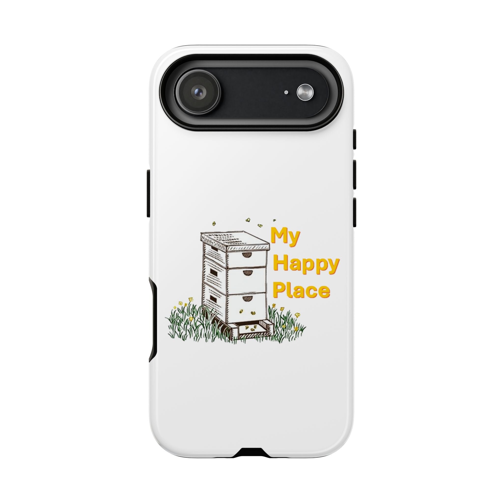 Phone Case — 'My Happy Place' Bee Hive Design Protective Cover