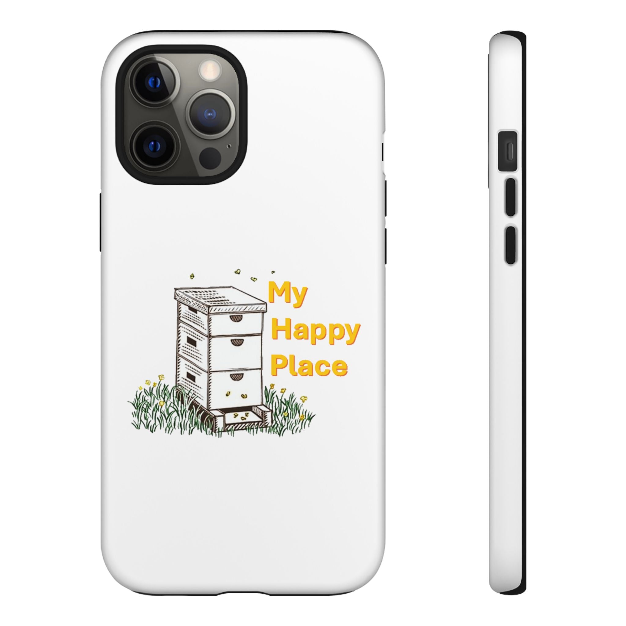 Phone Case — 'My Happy Place' Bee Hive Design Protective Cover