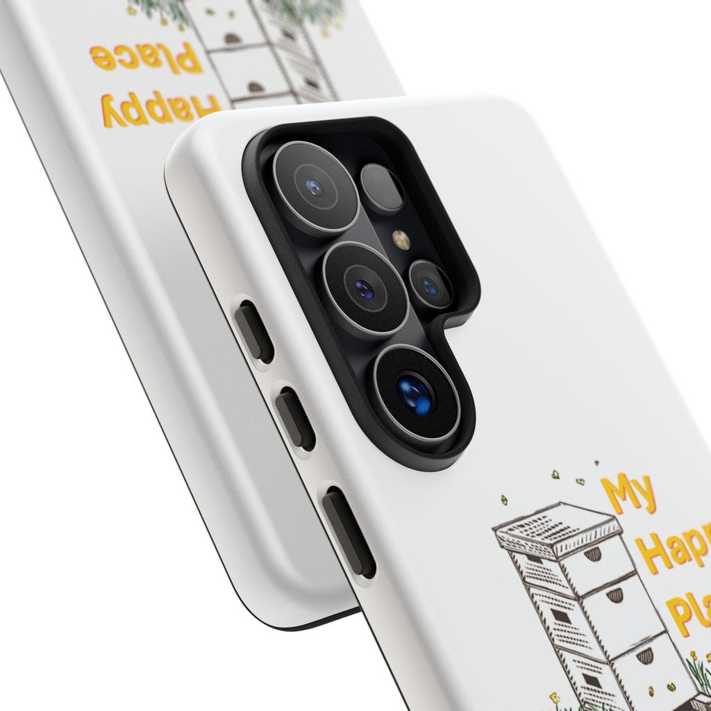 Phone Case — 'My Happy Place' Bee Hive Design Protective Cover