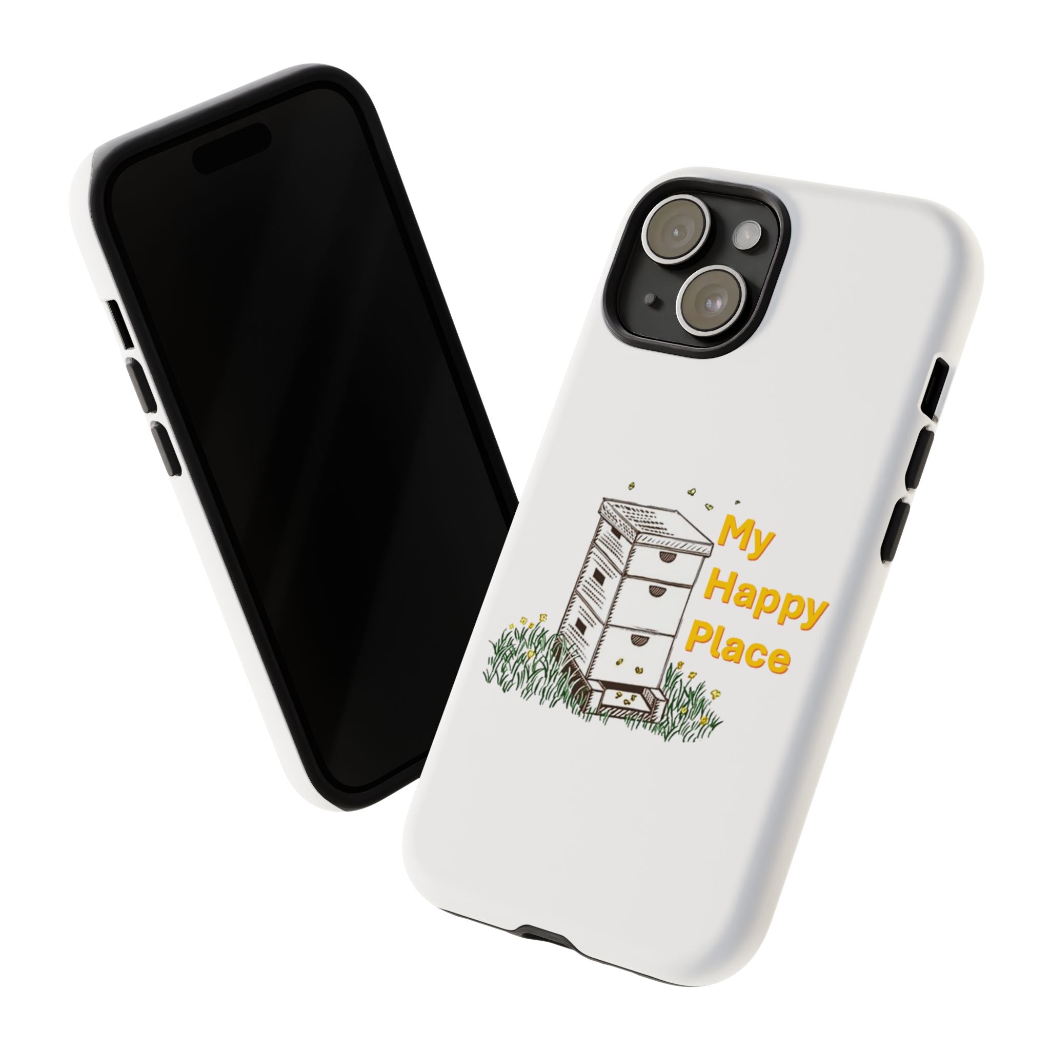 Phone Case — 'My Happy Place' Bee Hive Design Protective Cover