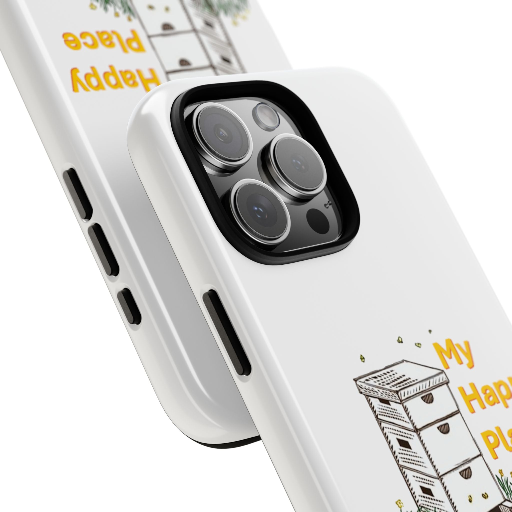 Phone Case — 'My Happy Place' Bee Hive Design Protective Cover