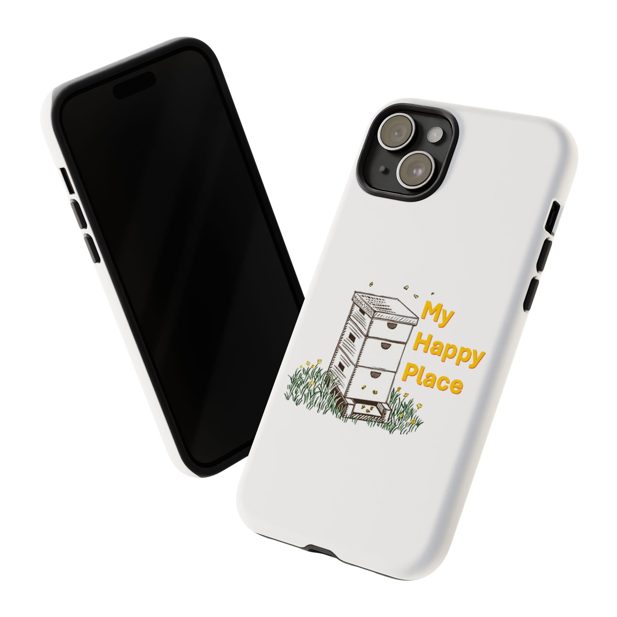 Phone Case — 'My Happy Place' Bee Hive Design Protective Cover