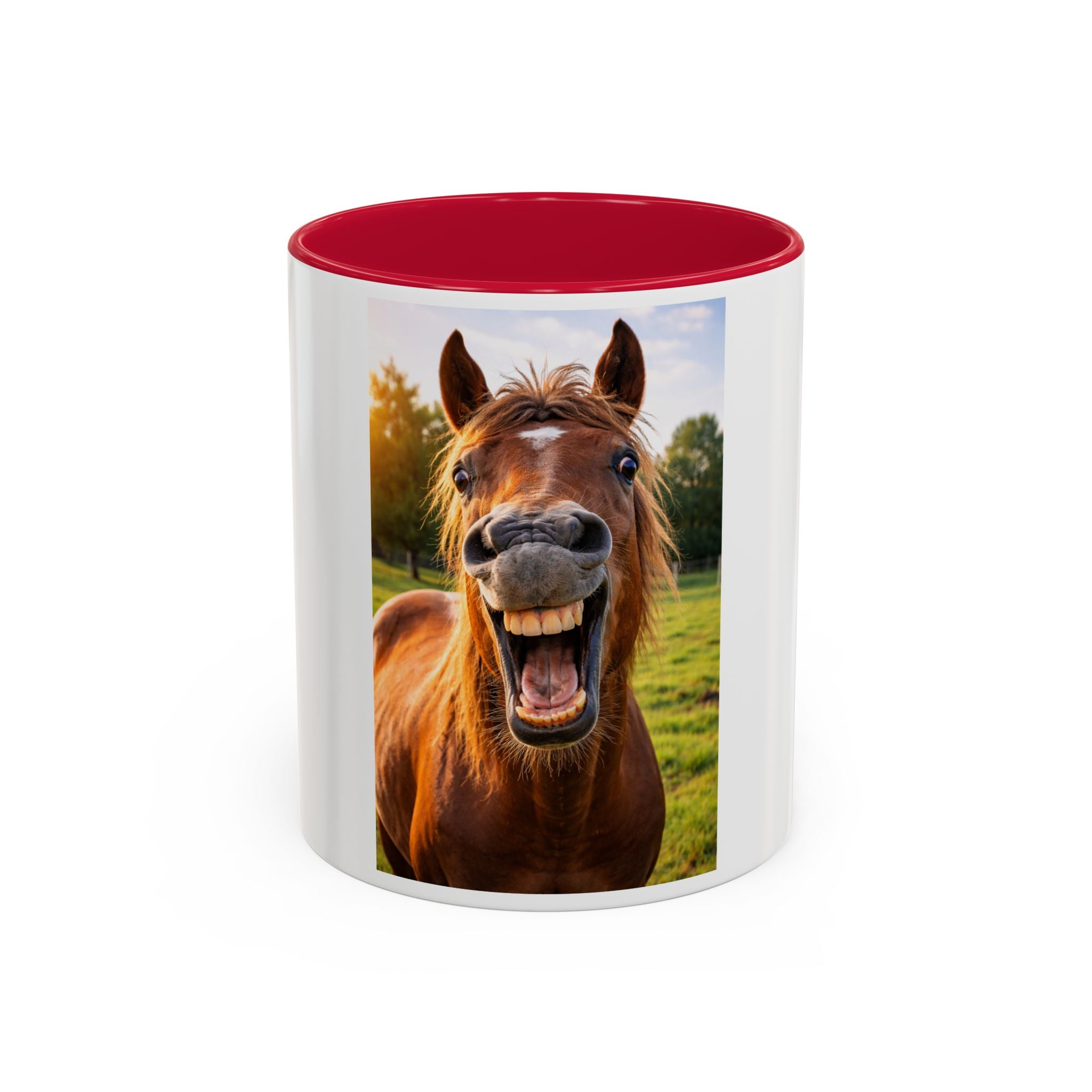 Funny Smiling Horse Coffee Mug – Cute Farm Animal 11oz/15oz Gift