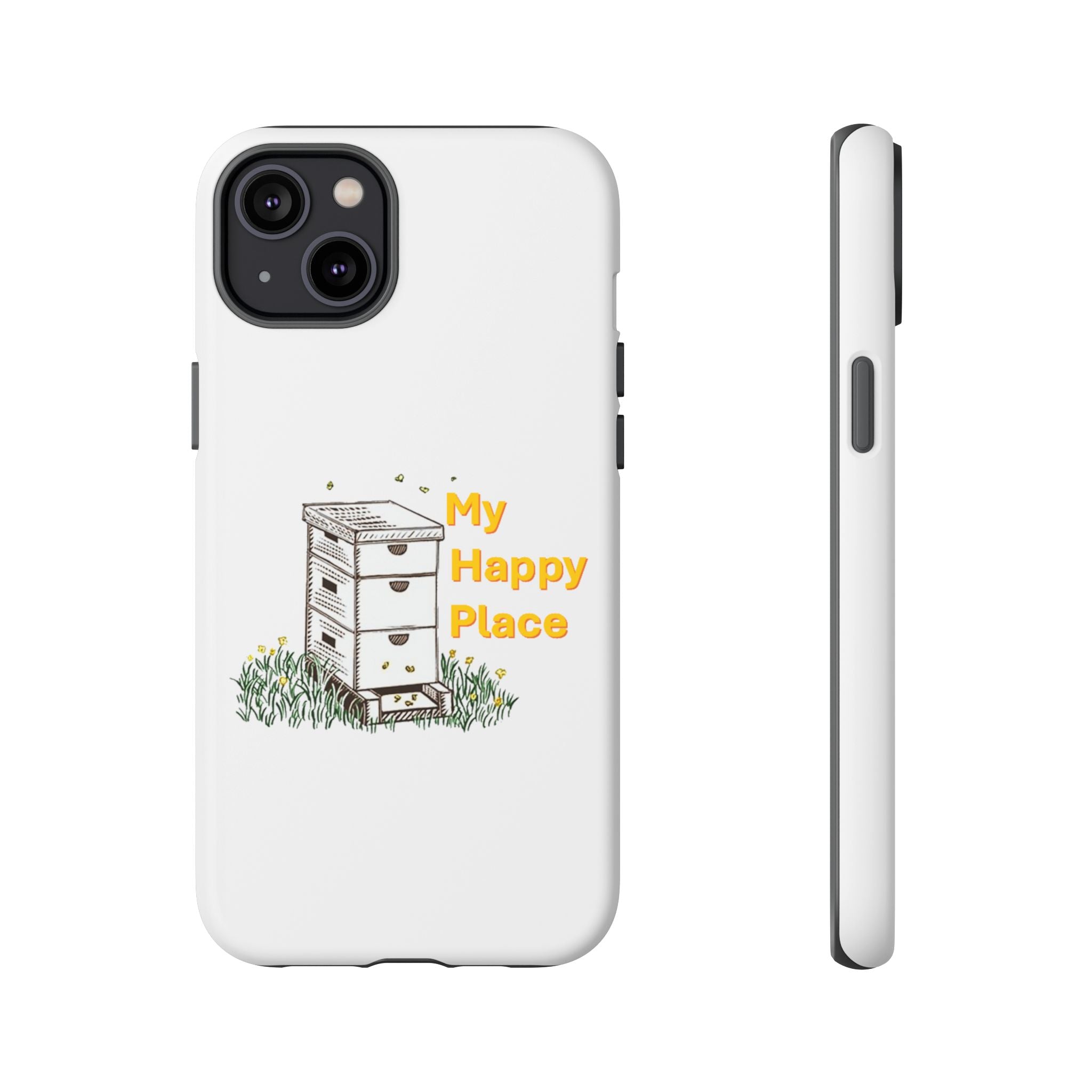 Phone Case — 'My Happy Place' Bee Hive Design Protective Cover