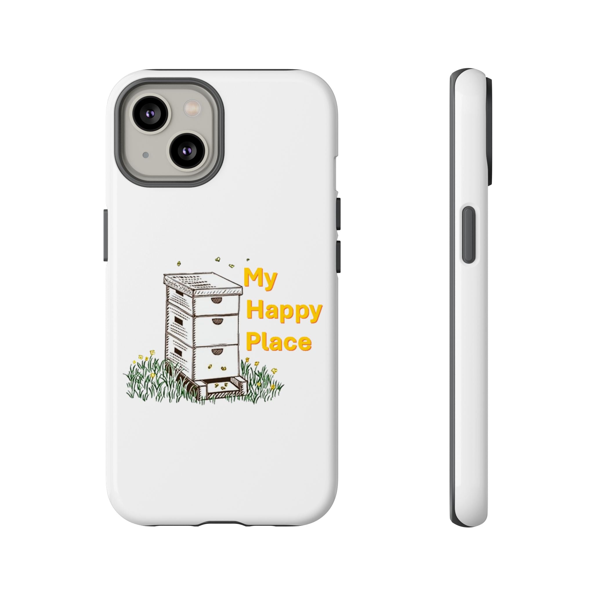 Phone Case — 'My Happy Place' Bee Hive Design Protective Cover