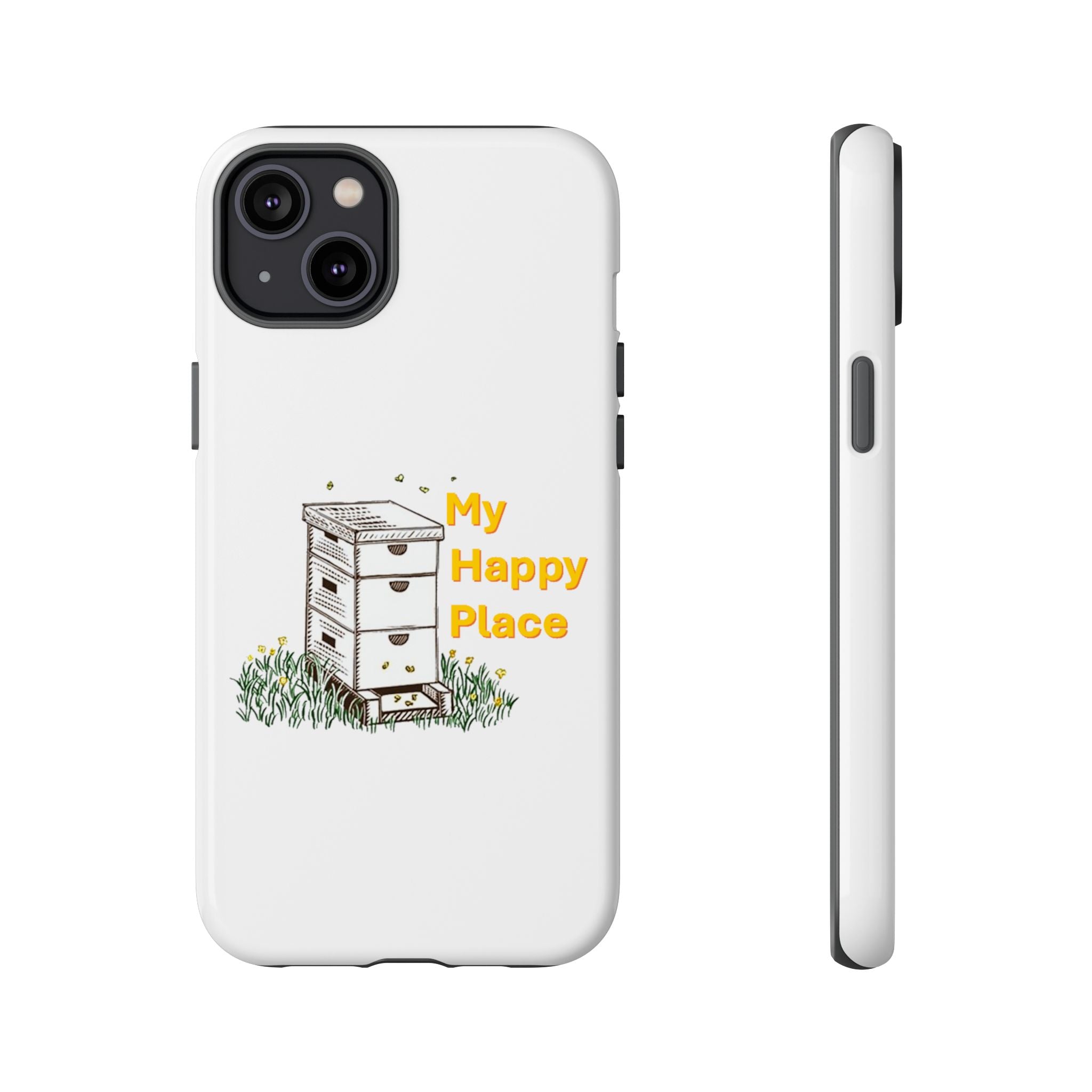 Phone Case — 'My Happy Place' Bee Hive Design Protective Cover
