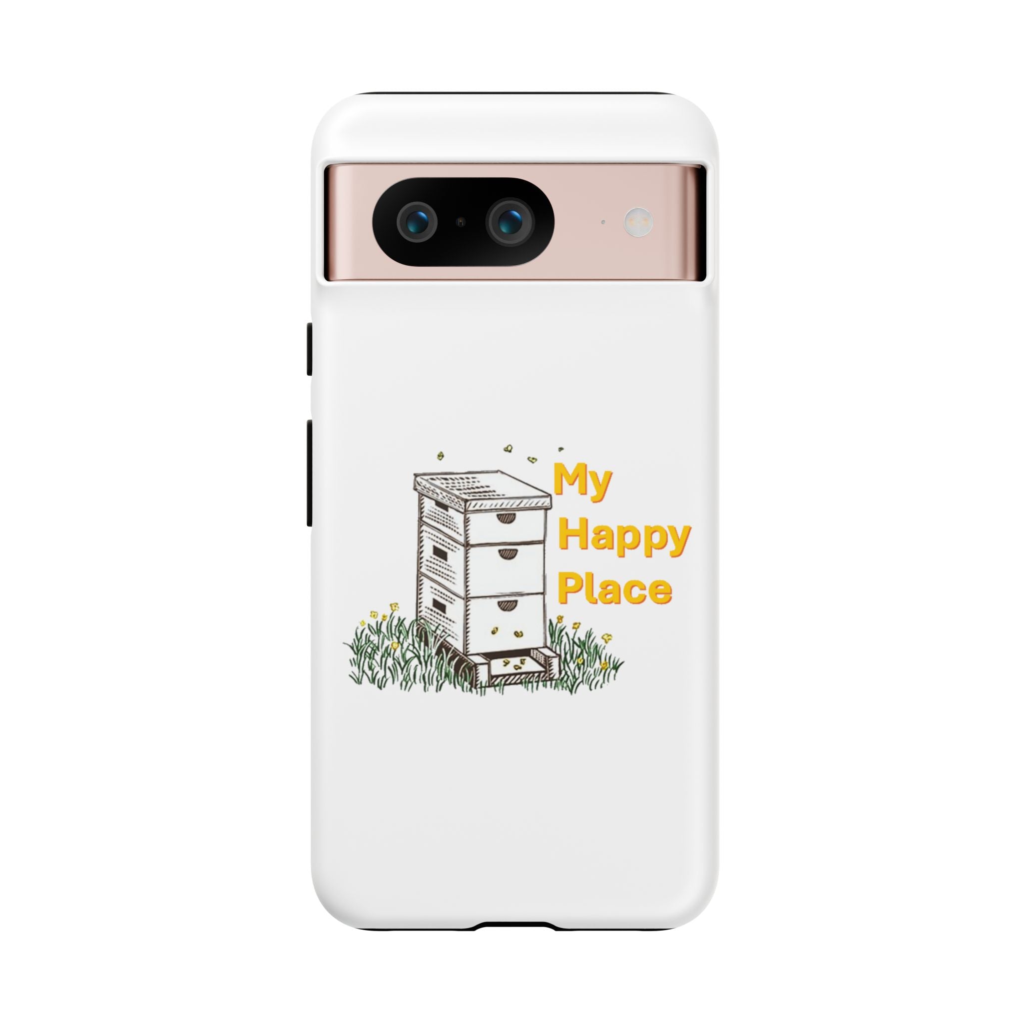 Phone Case — 'My Happy Place' Bee Hive Design Protective Cover