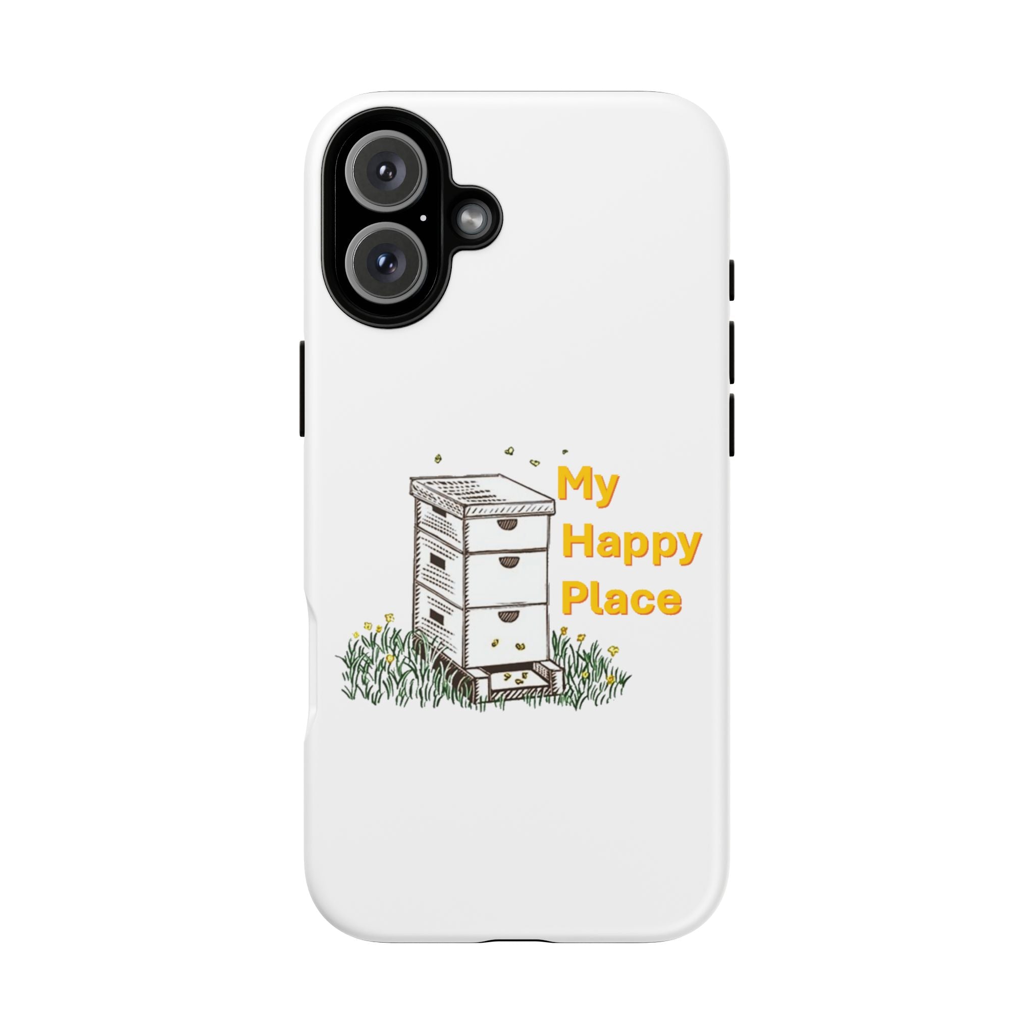 Phone Case — 'My Happy Place' Bee Hive Design Protective Cover
